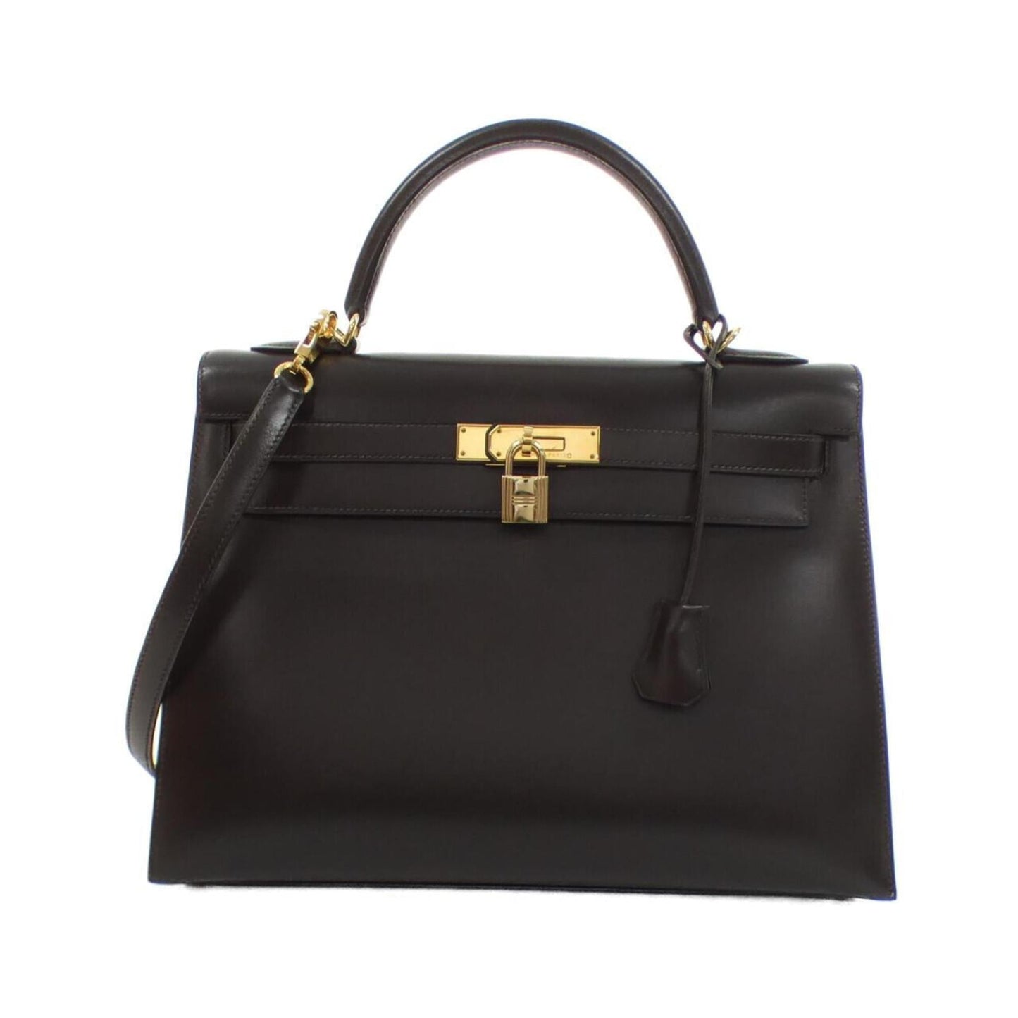 Hermes Chocolat Box Calf Leather Handbag ( )