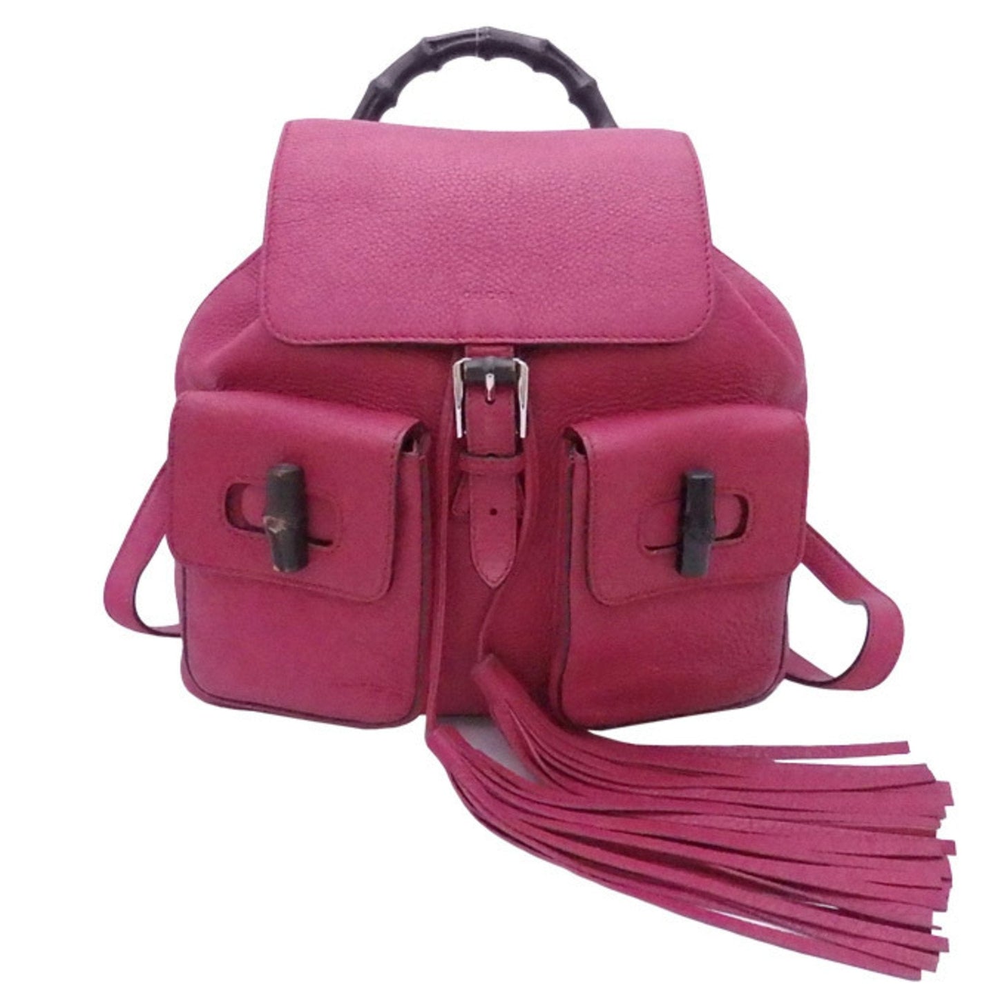 Gucci Bamboo Magenta Leather Backpack