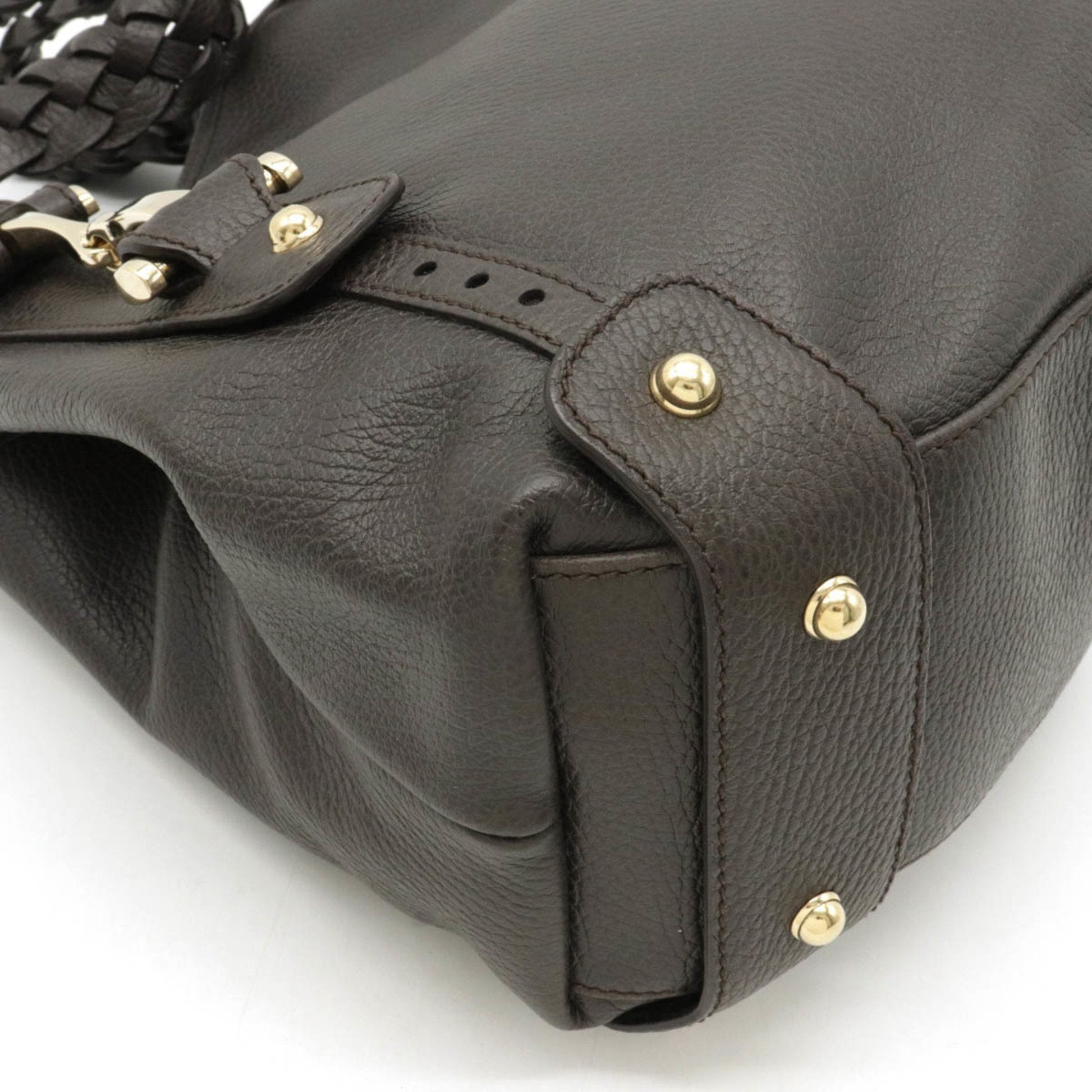 Gucci Horsebit Brown Leather Shoulder Bag