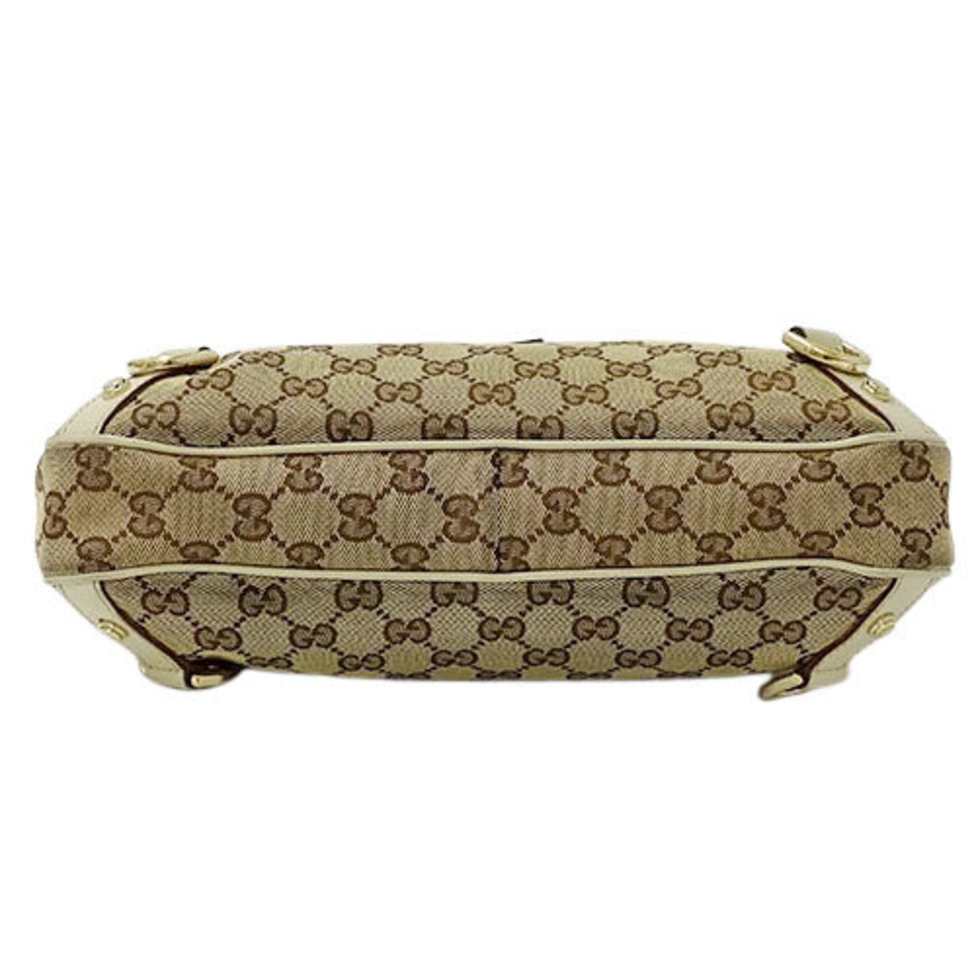 Gucci Lou Leather Canvas Shoulder Bag