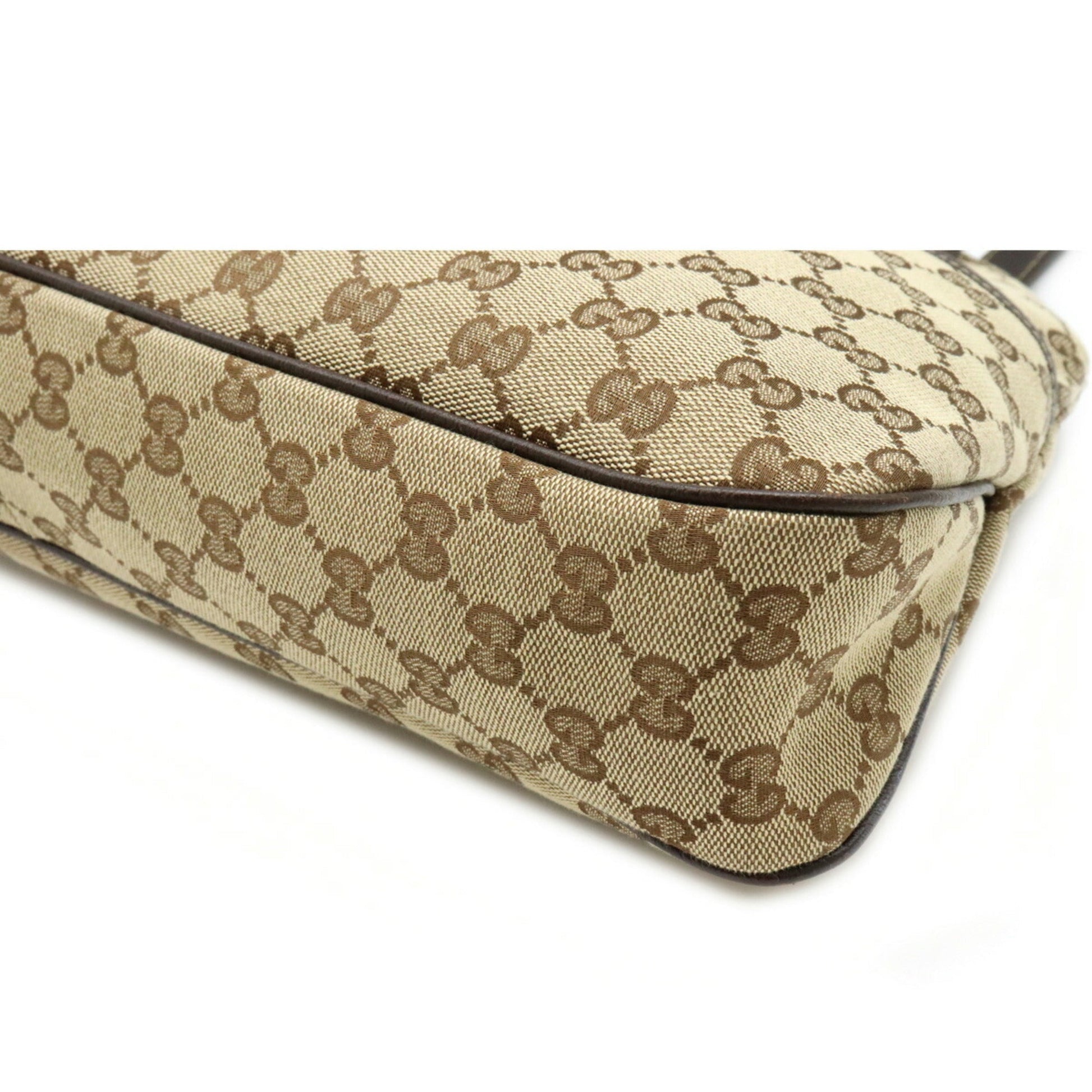 Gucci Brown Leather Canvas Tote Style 45