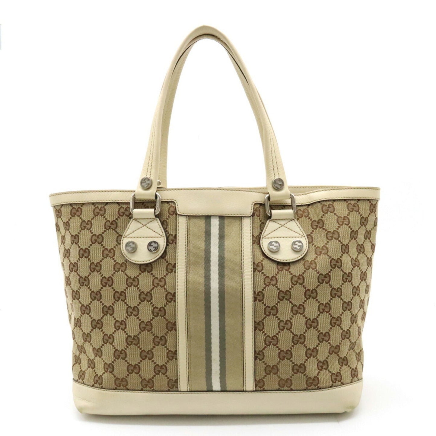 Gucci Leather Canvas Tote