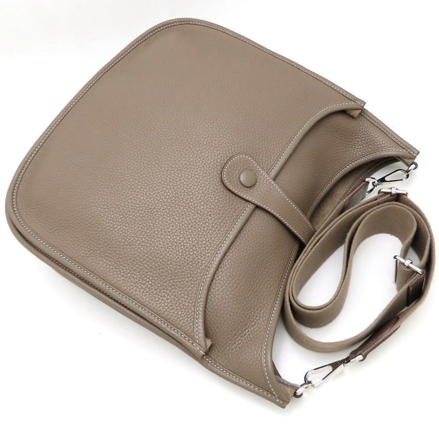 Hermes Evelyne Etoupe Gray Taurillon Clemence Leather Shoulder Bag ( )