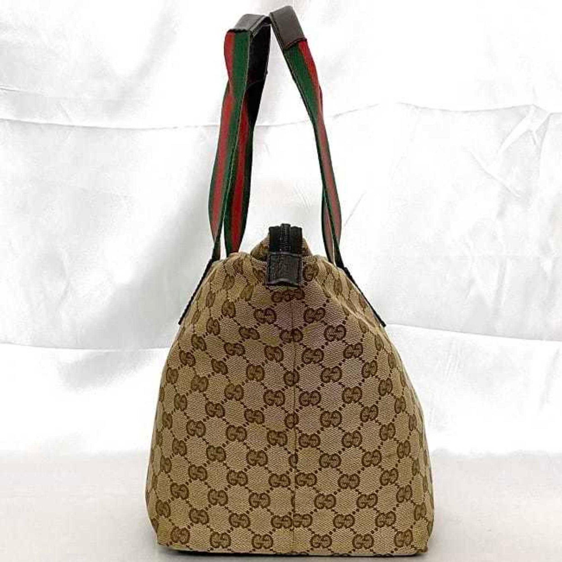 Gucci Leather Canvas Tote