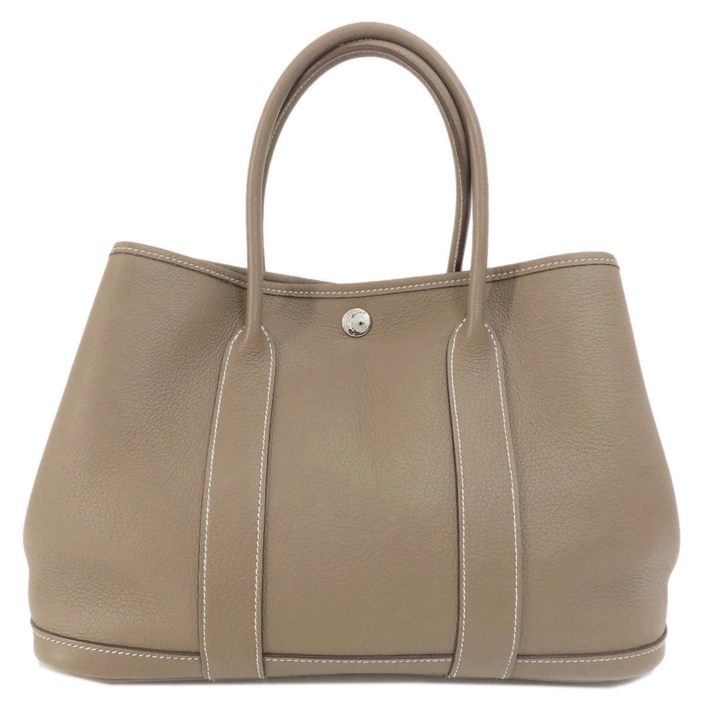 Hermes Garden Etoupe Gray Country Leather Handbag ( )