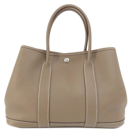 Hermes Garden Etoupe Gray Country Leather Handbag ( )