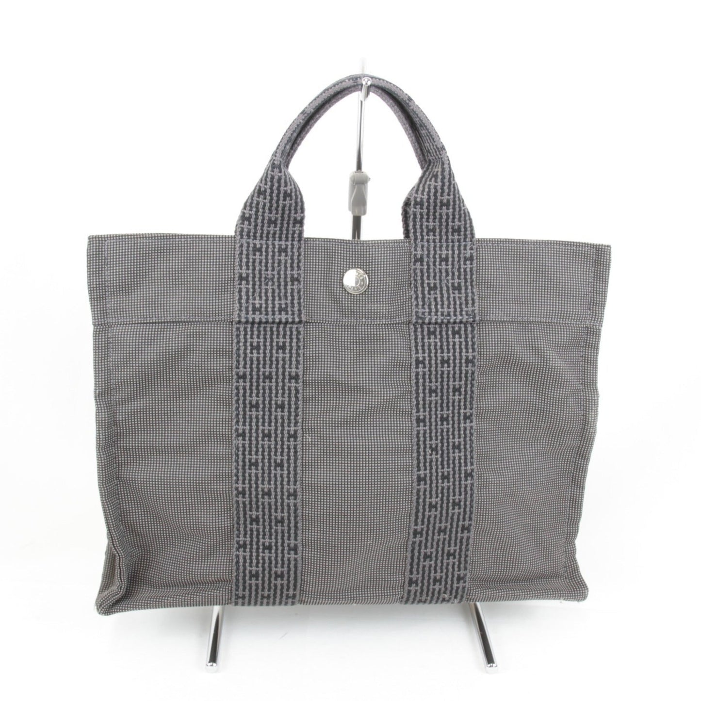 Hermes Gray Canvas Handbag ( )