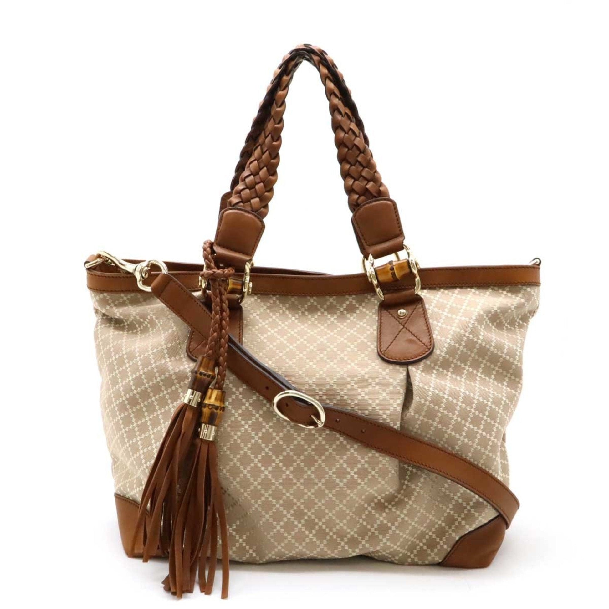 Gucci Leather Canvas Tote