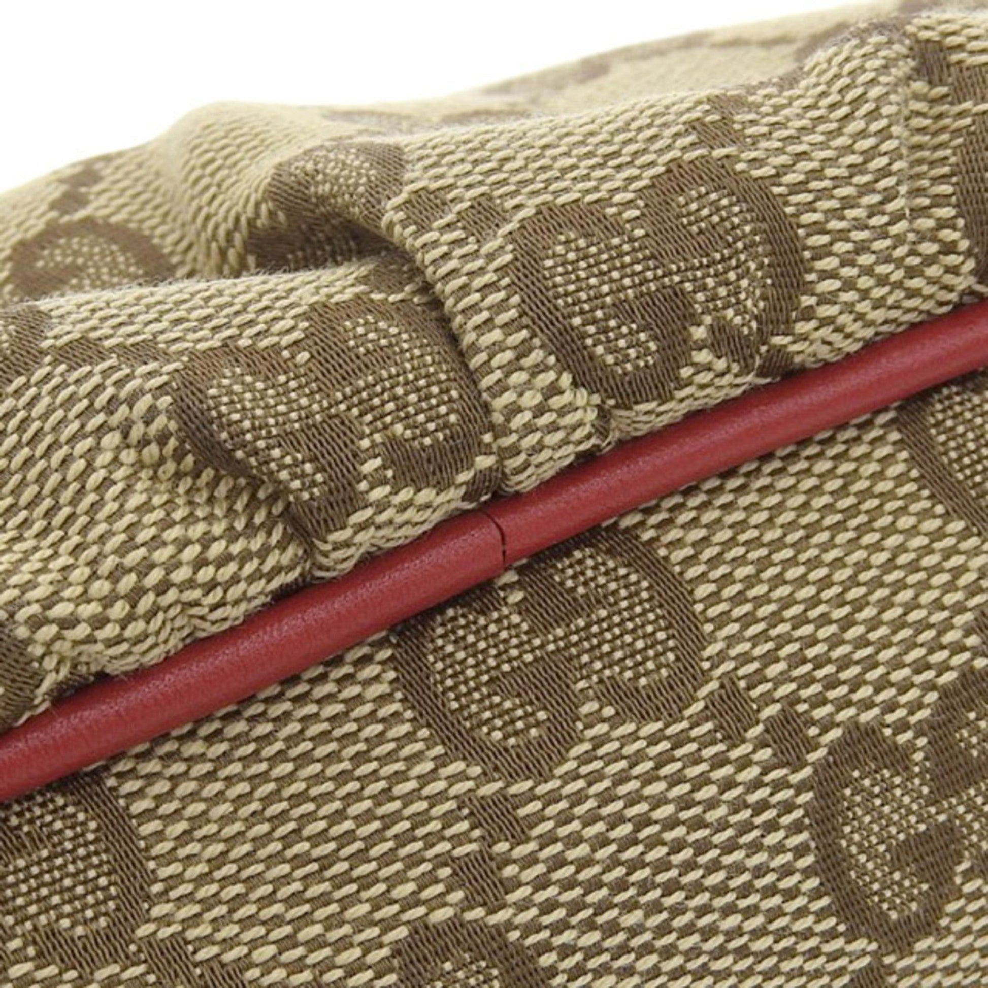 Gucci Brown Leather Canvas Clutch Style 1