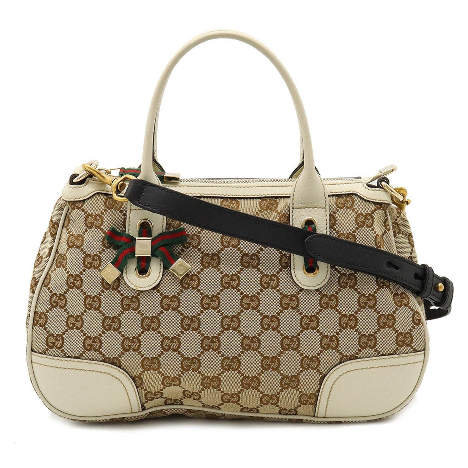 Gucci Leather Canvas Shoulder Bag