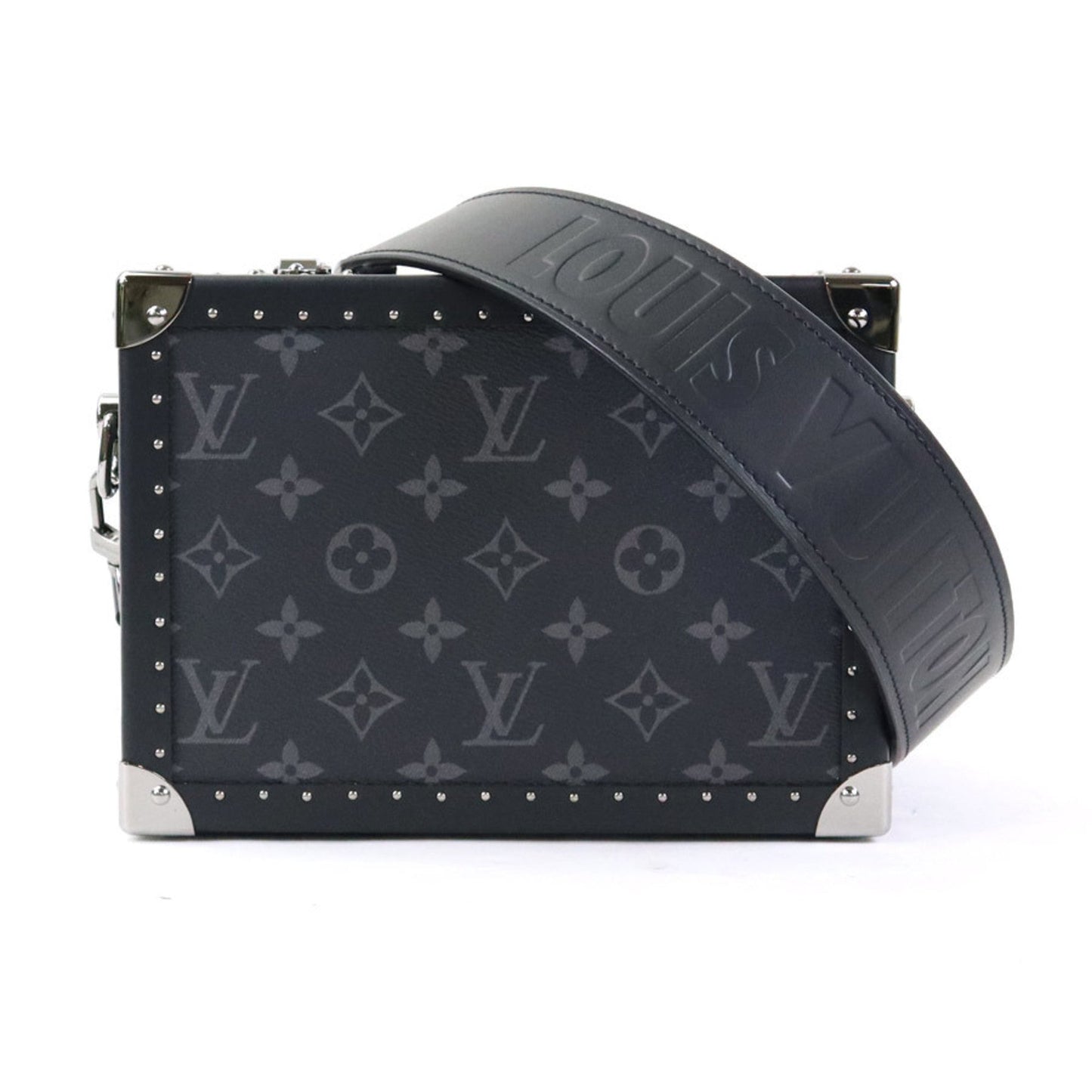 LOUIS VUITTON Shoulder Bag Monogram Eclipse Clutch Box/Monogram Dark Gray Men's