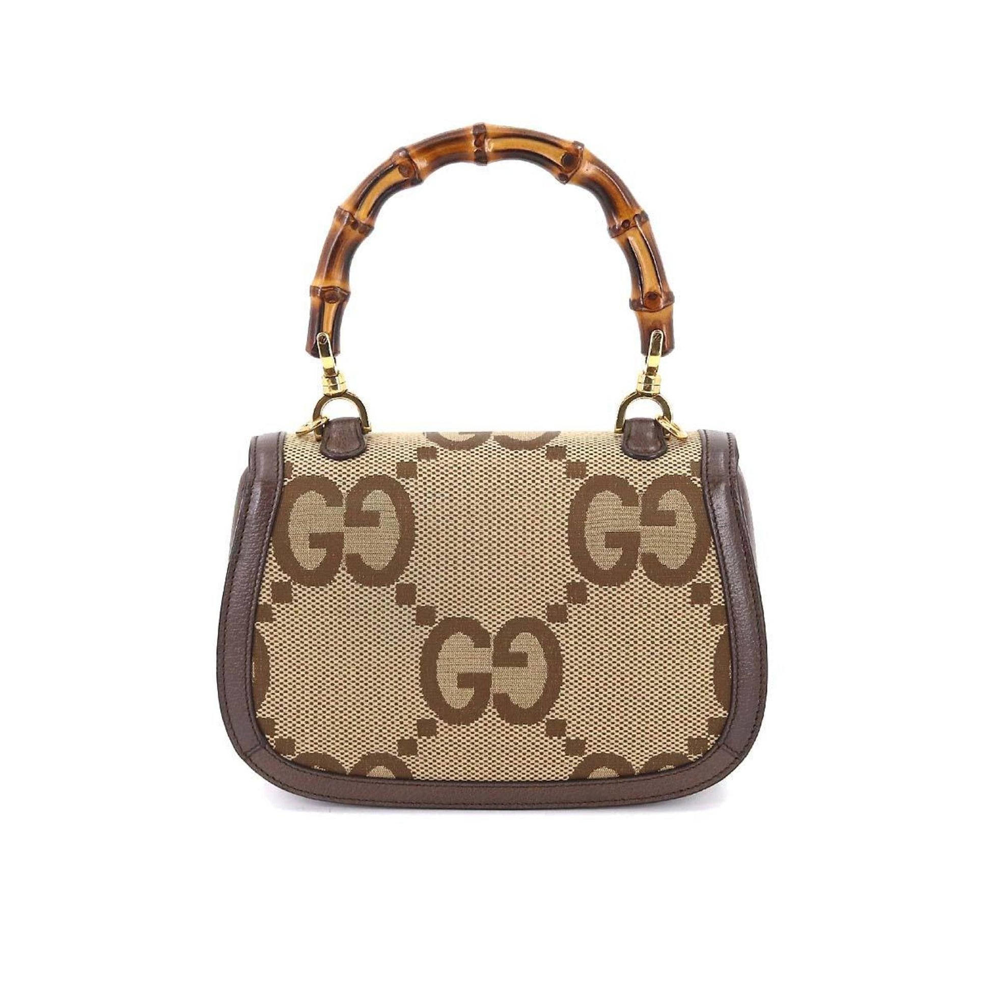 Gucci Lou Leather Canvas Shoulder Bag