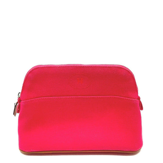 Hermes Bolide Pink Canvas Pouch ( )