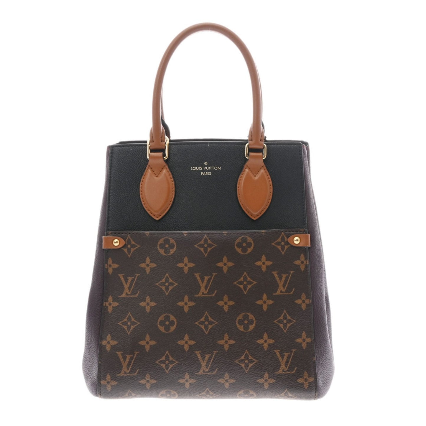 LOUIS VUITTON Monogram Fold Tote PM Noir Wine Women's Canvas Bag