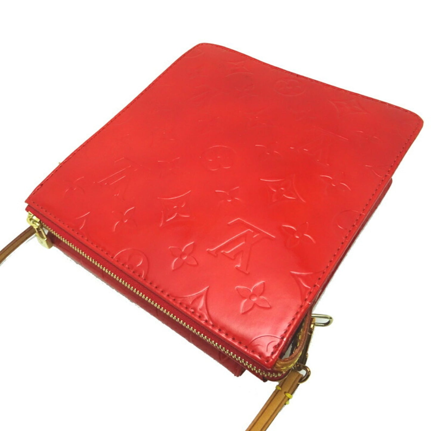 LOUIS VUITTON Mott *There is a crack on the strap Women's shoulder Bag [] Vernis Rouge [Red]