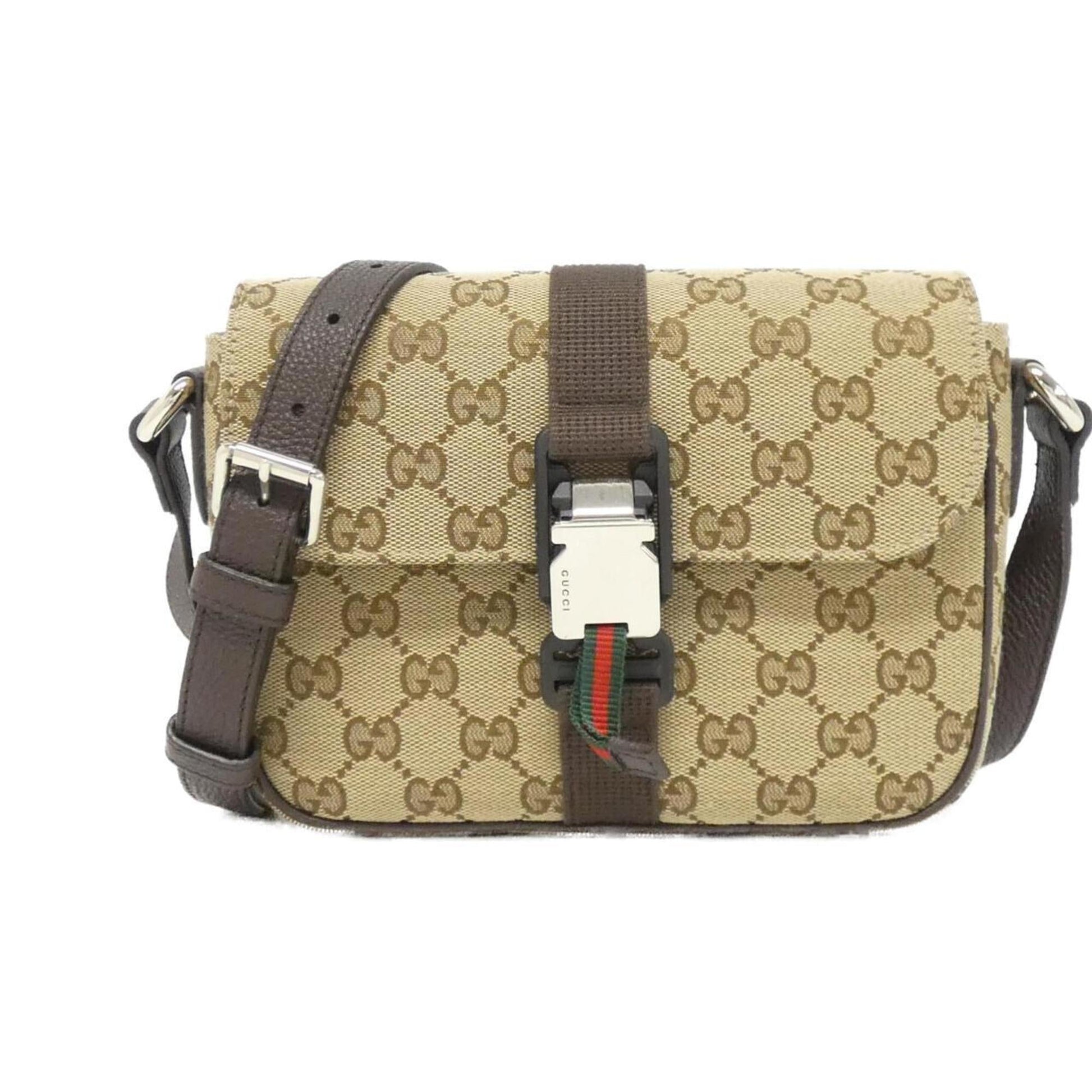 Gucci Leather Canvas Shoulder Bag