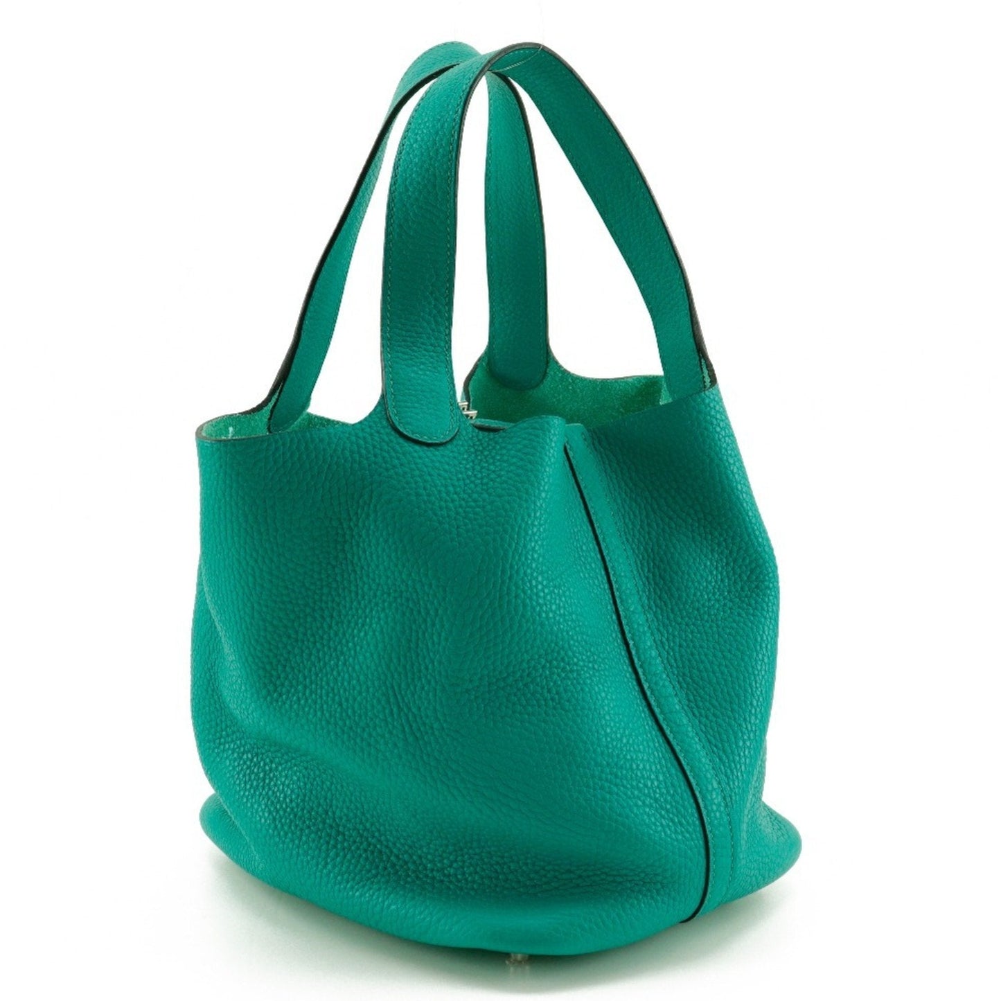 Hermes Green Taurillon Clemence Leather Handbag ( )