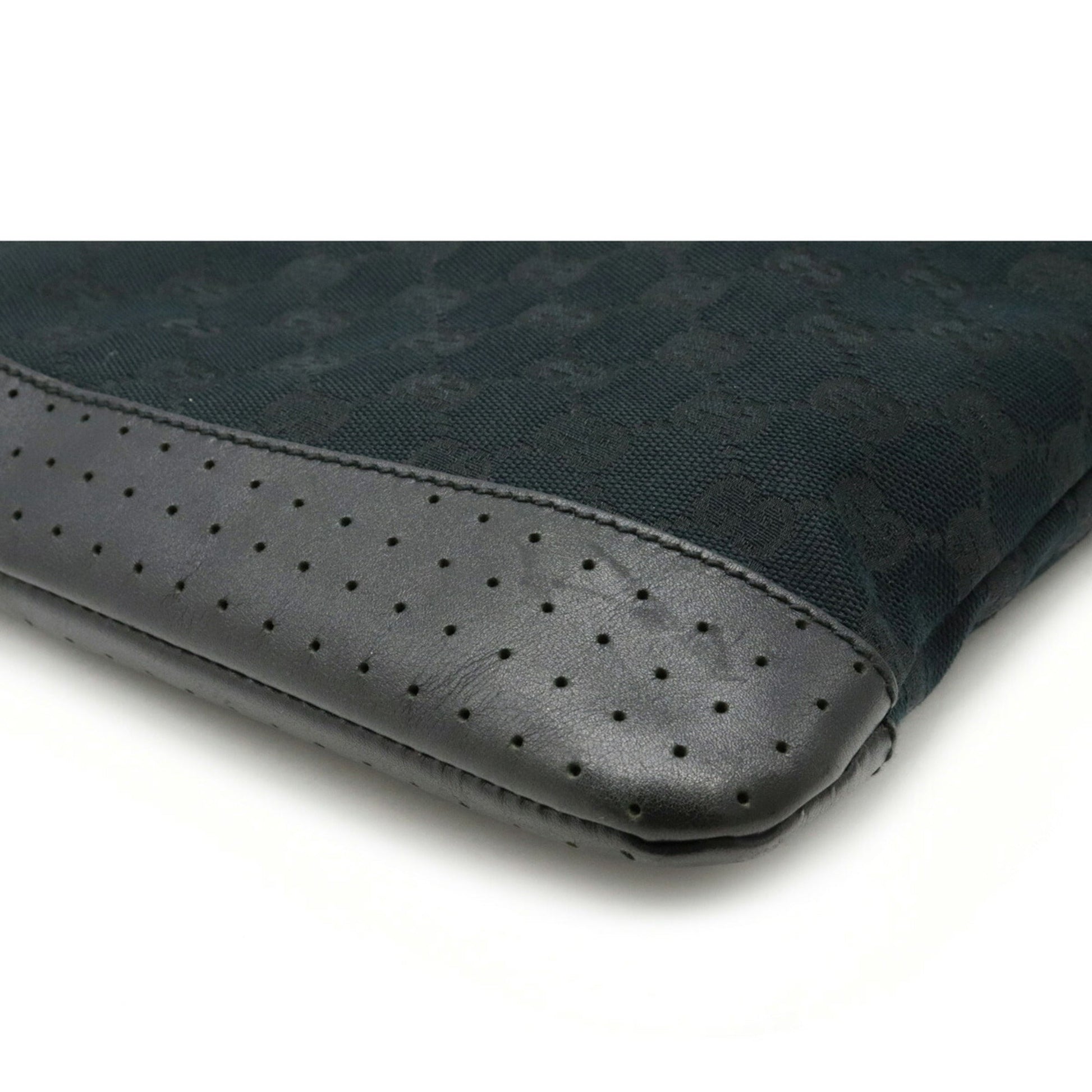 Gucci Lou Leather Canvas Shoulder Bag