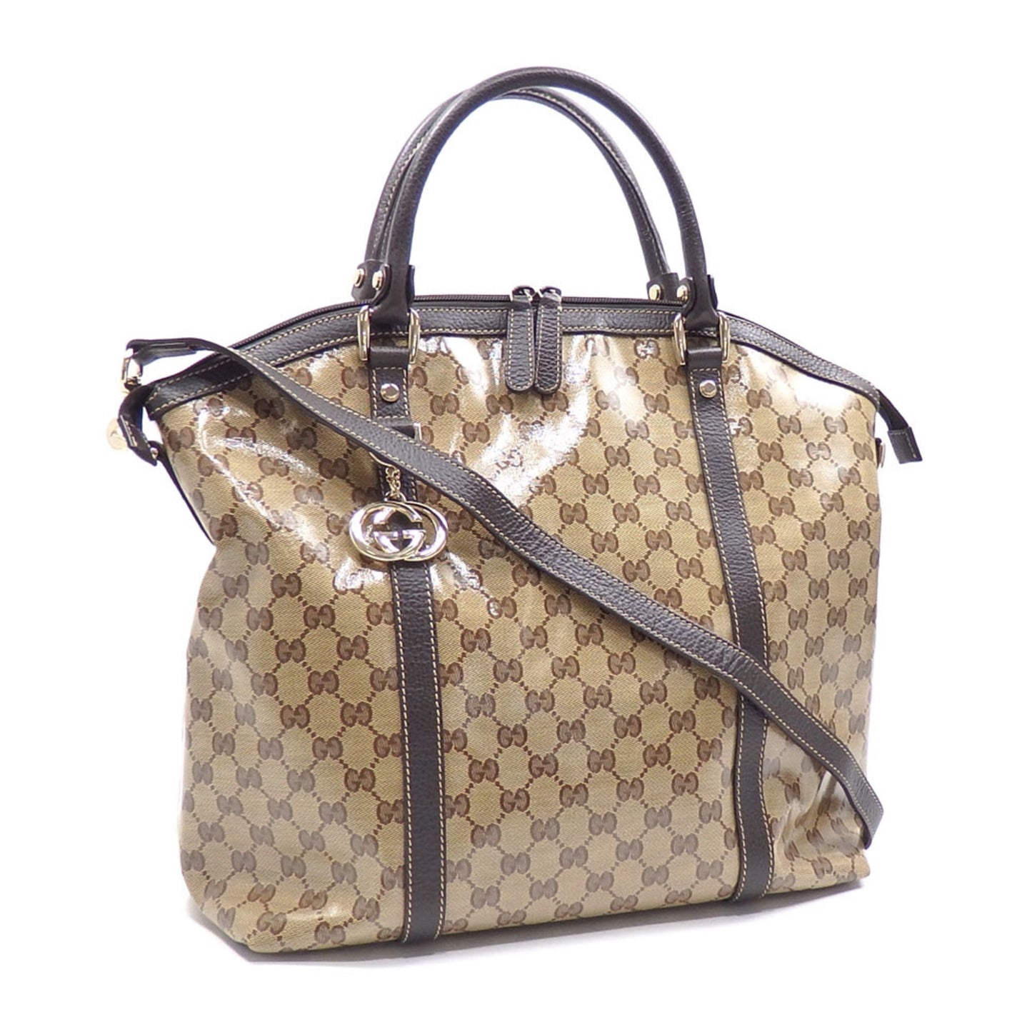 Gucci Leather Canvas Shoulder Bag