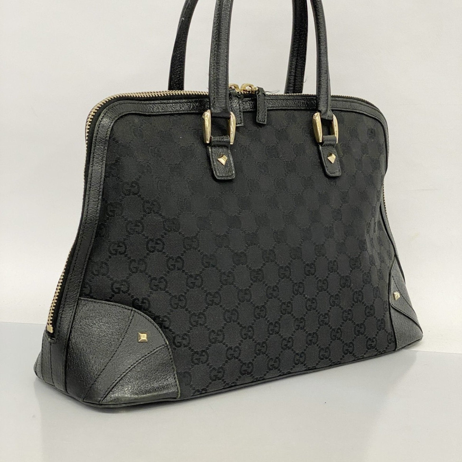 Gucci Leather Canvas Handbag