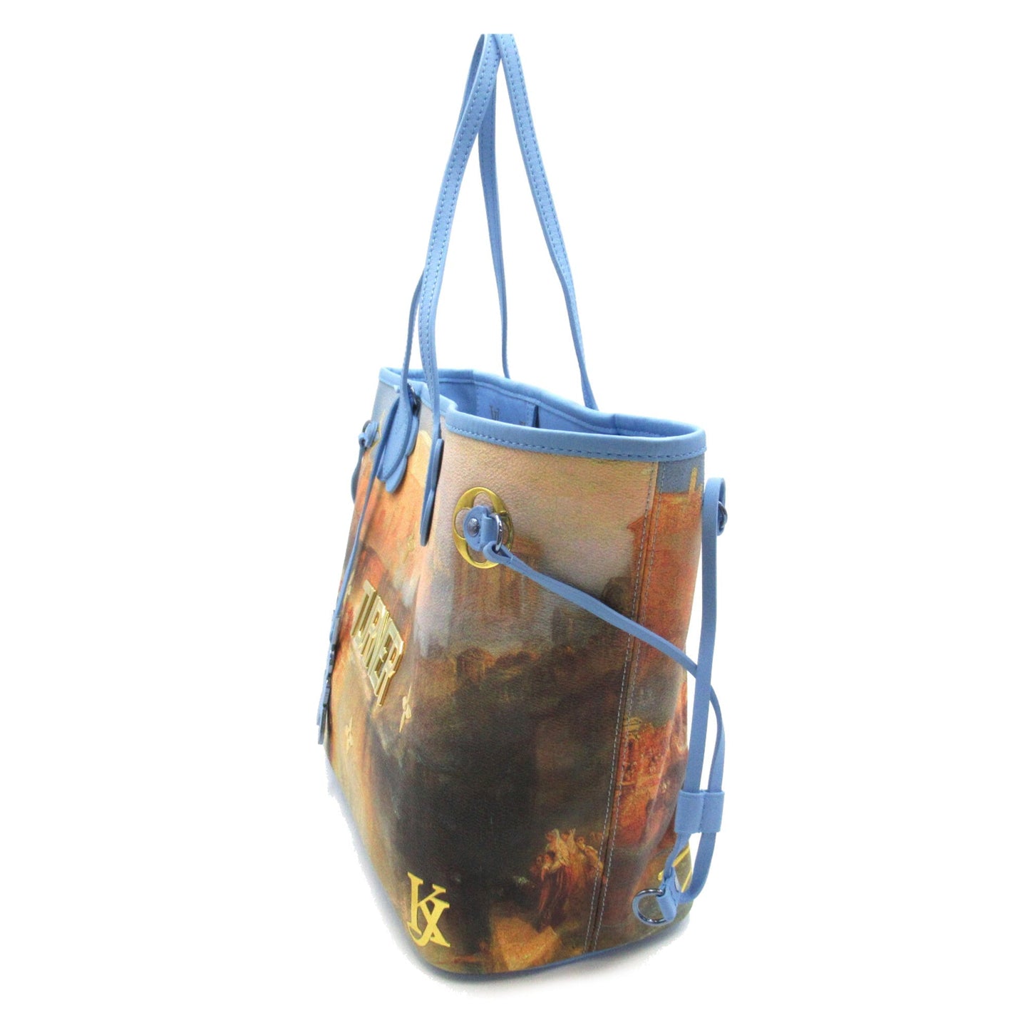 LOUIS VUITTON Turner Neverfull MM Blue Brown Masters collection PVC coated canvas Tote
