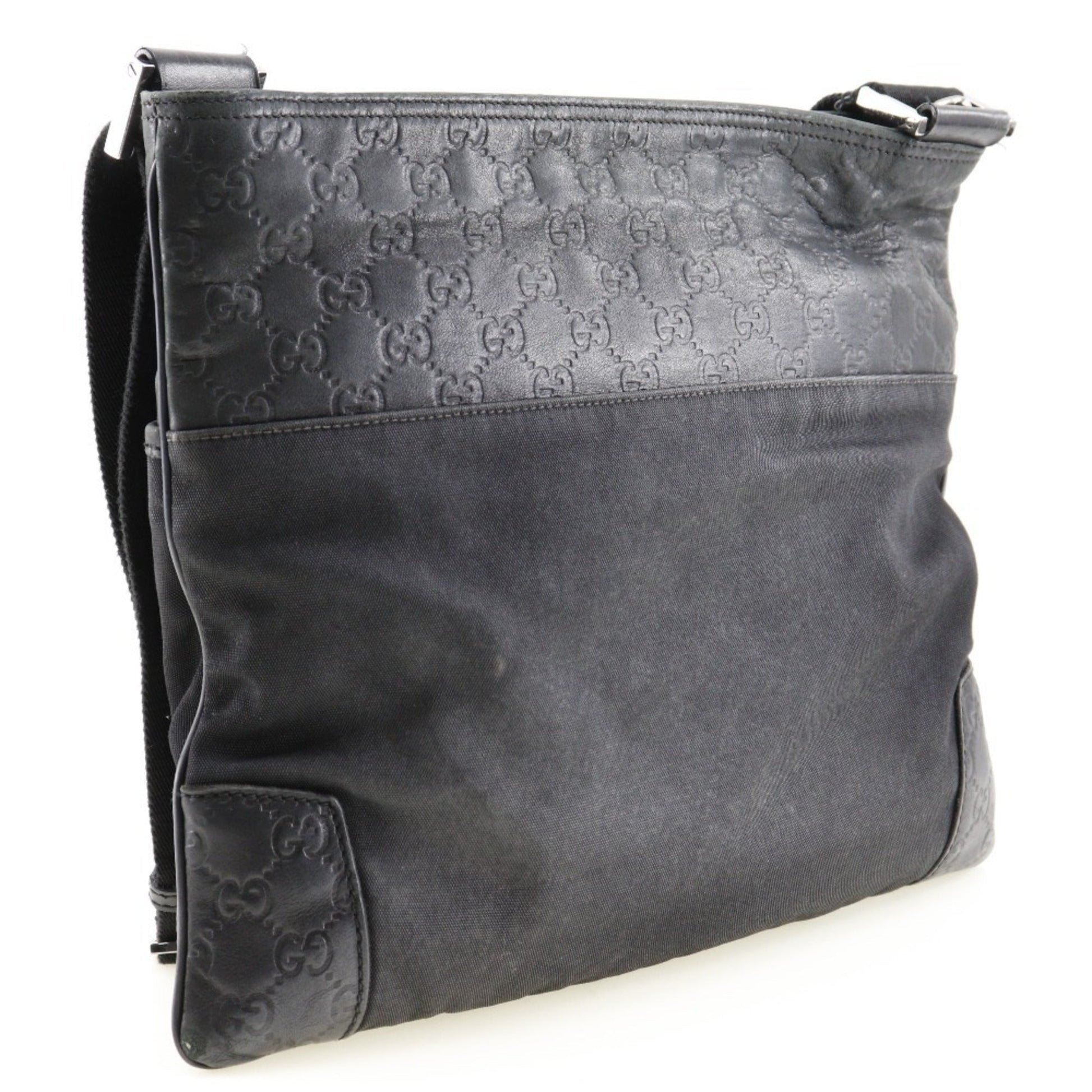 Gucci Leather Canvas Shoulder Bag