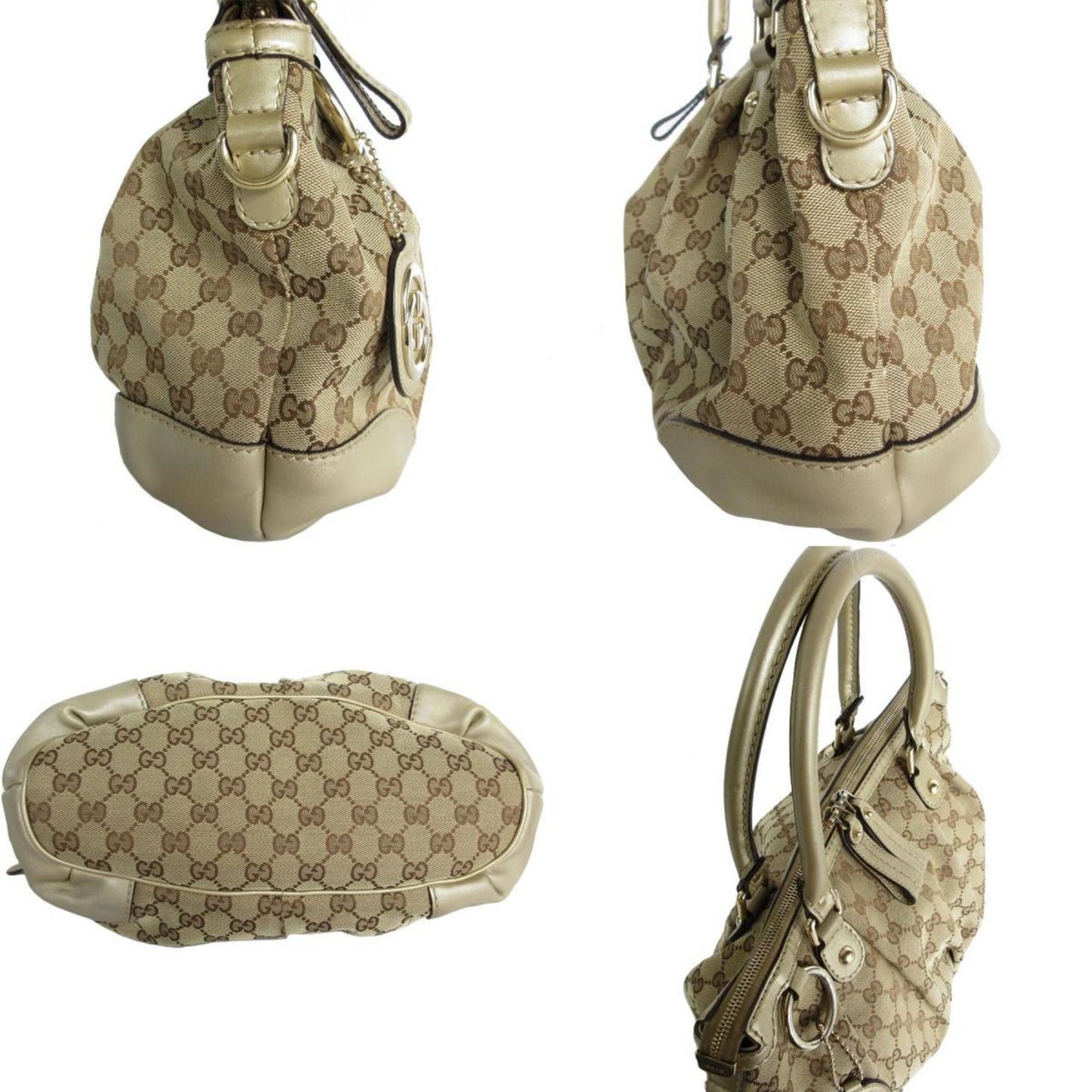 Gucci Leather Canvas Handbag