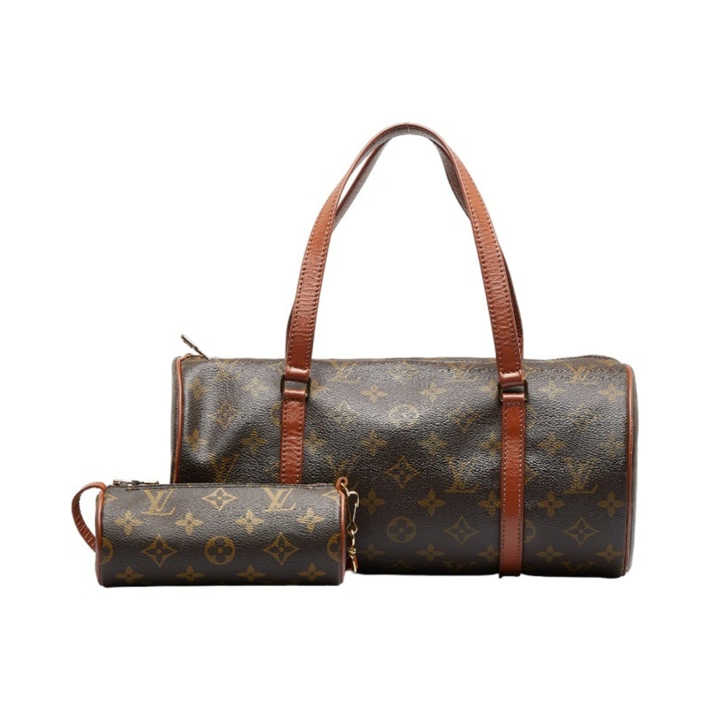 LOUIS VUITTON Monogram Papillon 30 [Old] HandBag Brown PVC Leather Ladies