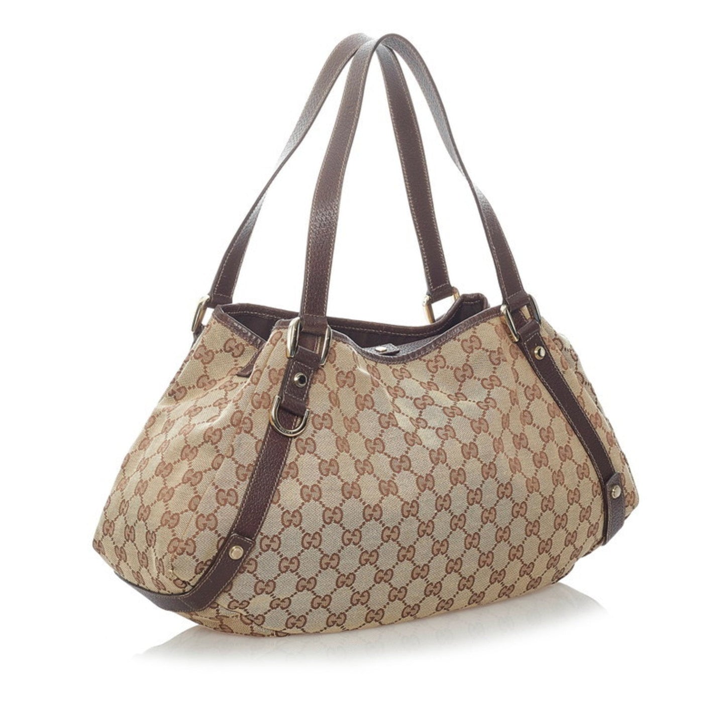 Gucci Beige Leather Canvas Handbag Style 5