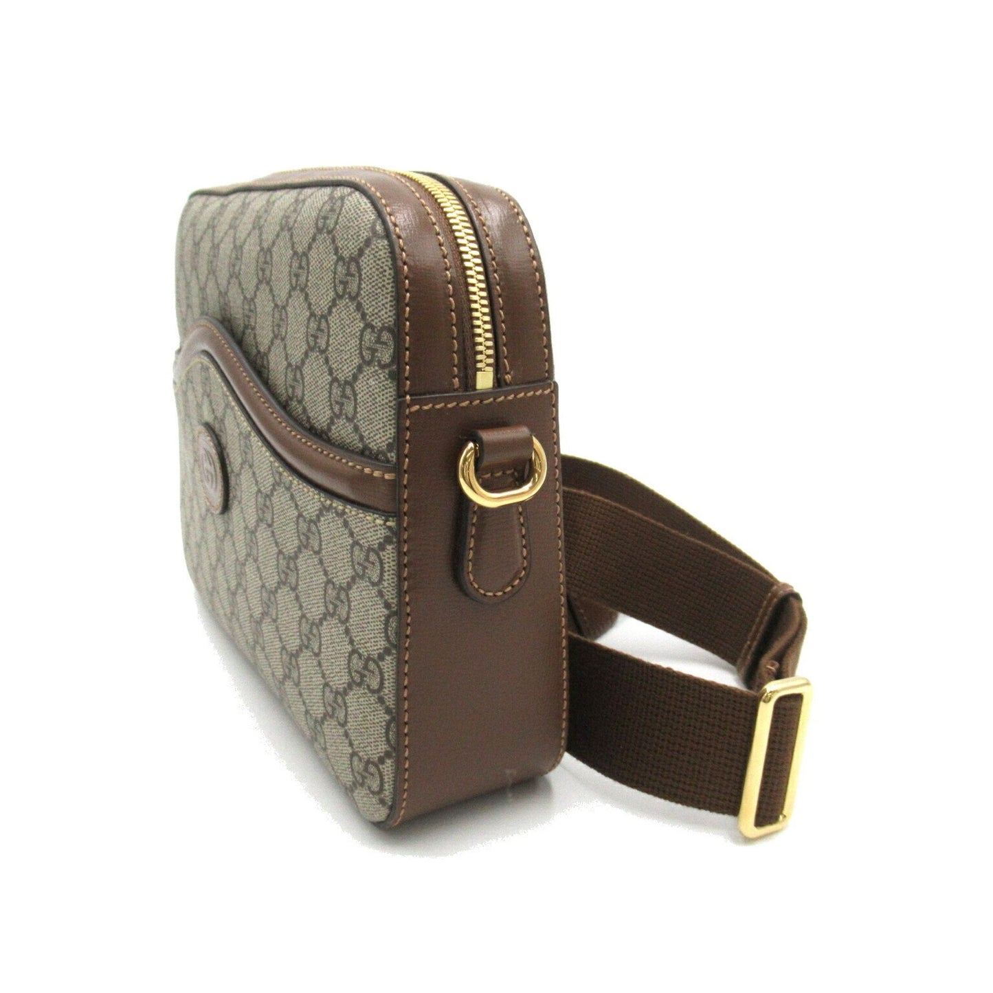Gucci Leather Canvas Shoulder Bag