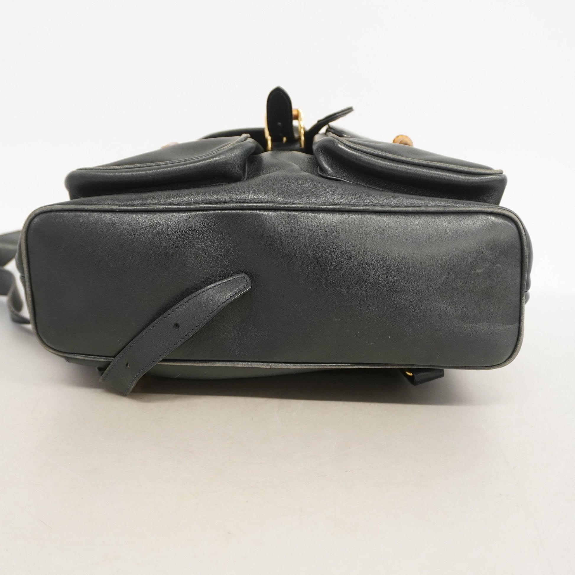Gucci Bamboo Black Leather Backpack Style 1