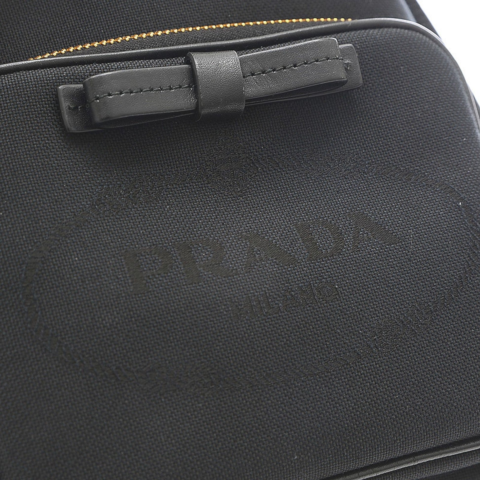 Prada Logo Jacquard Drawstring 2Way Shoulder Ribbon Canvas Black Luxury Handbag