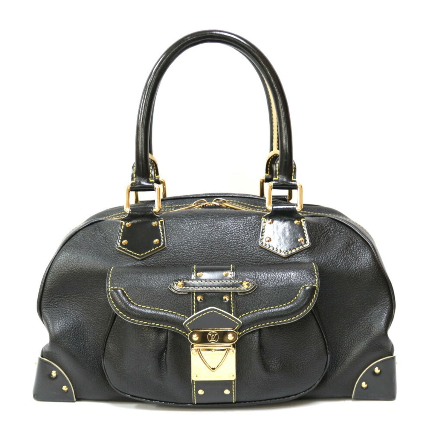Louis Vuitton Handbag Suhari Superb Black Ladies