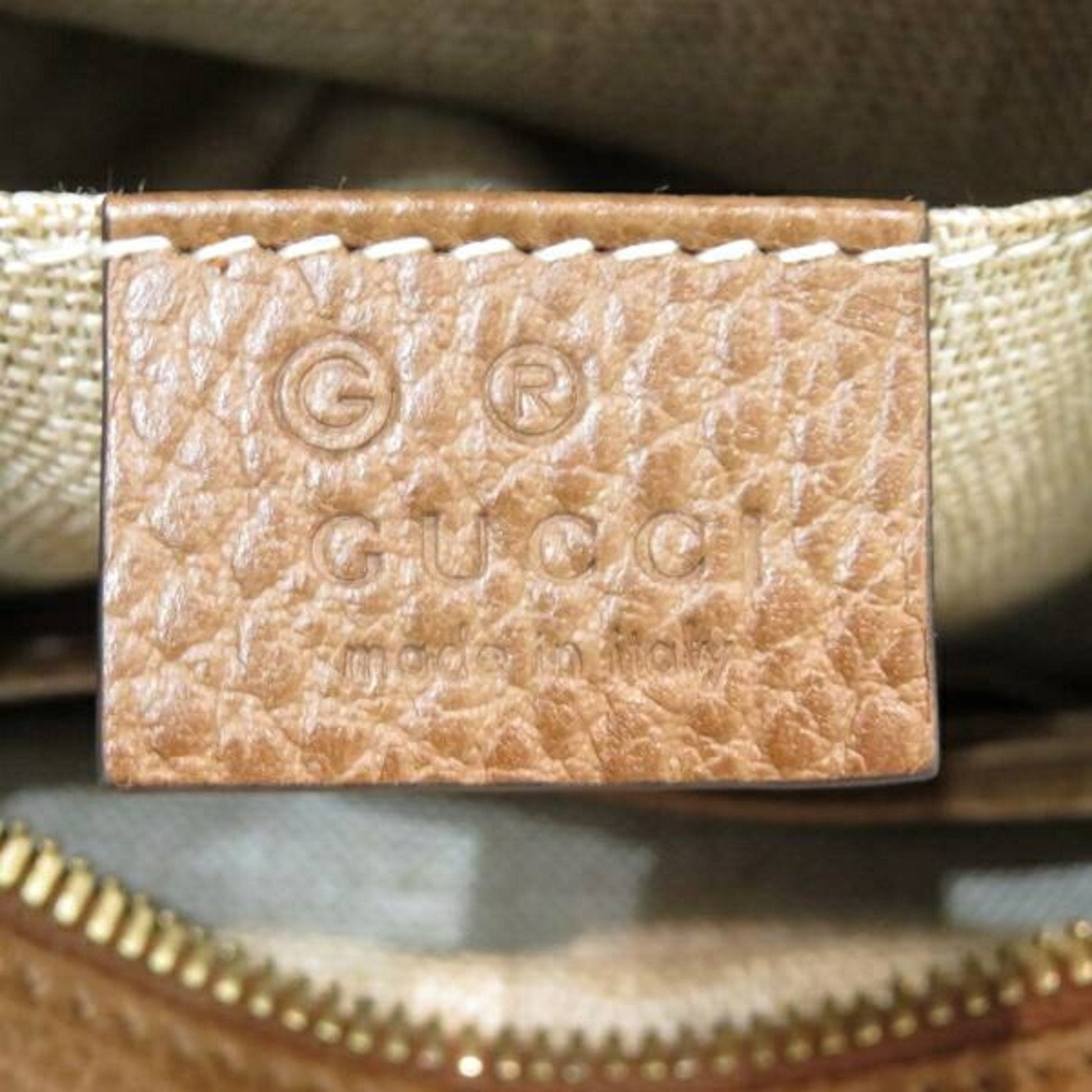 Gucci Leather Canvas Shoulder Bag