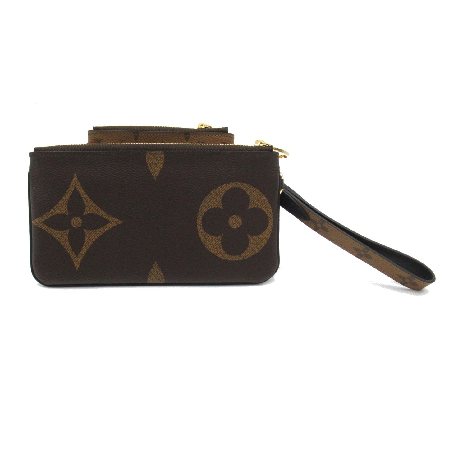 LOUIS VUITTON Pochette trio Brown Monogram / Giant Reverse PVC coated canvas Clutch