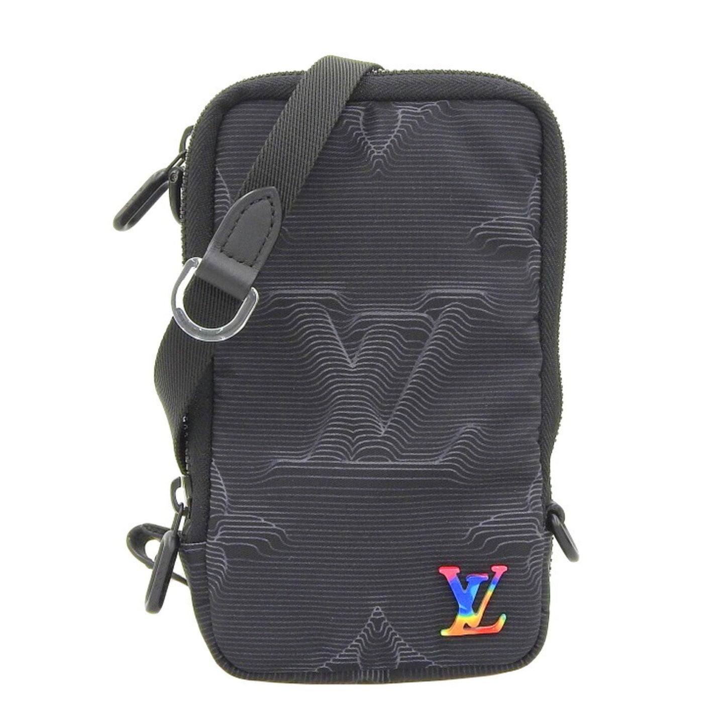 Louis Vuitton 3D Monogram Double Phone Pouch Rainbow Shoulder Black Shoulder Bag