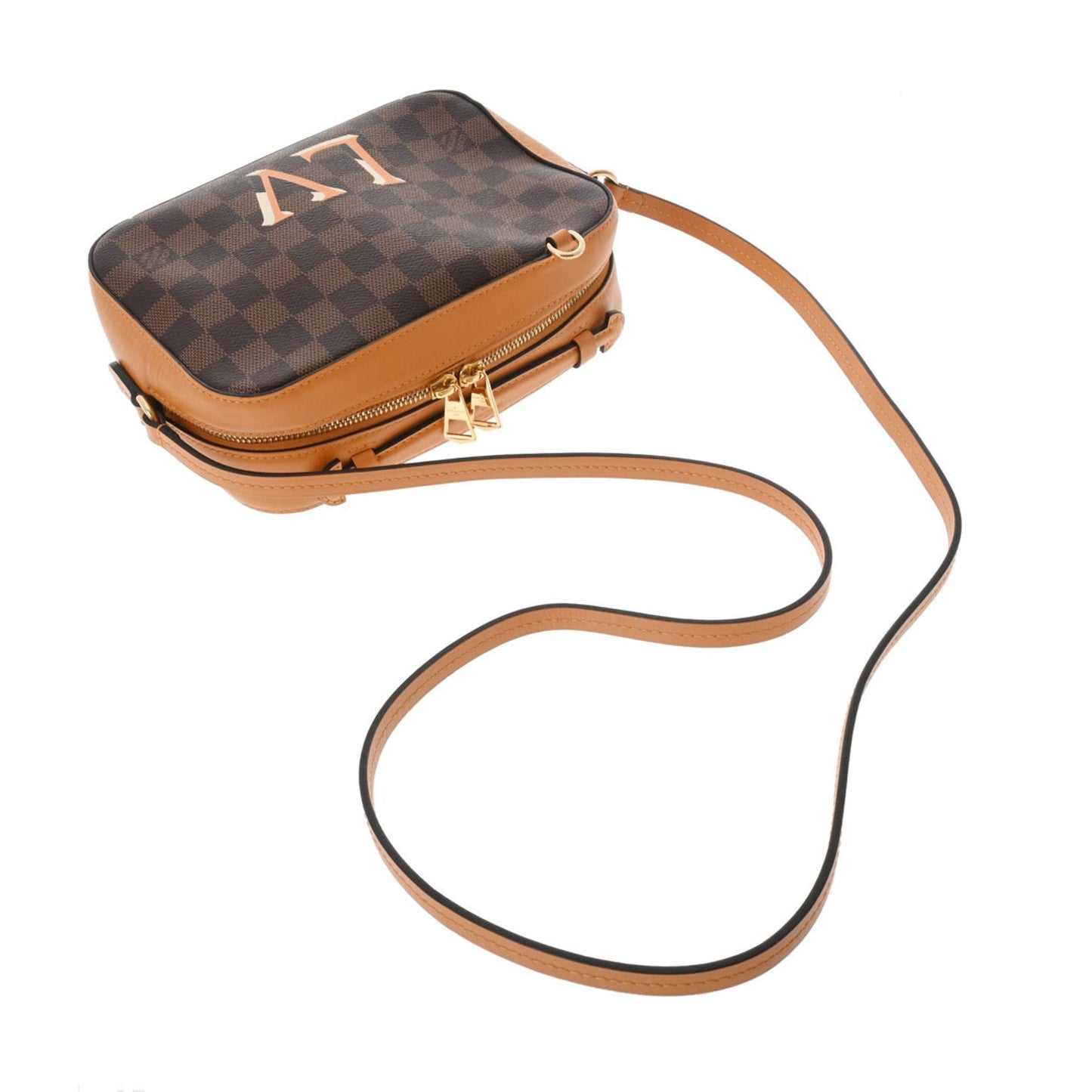 LOUIS VUITTON Damier Santa Monica Saffron Women's Canvas Shoulder Bag