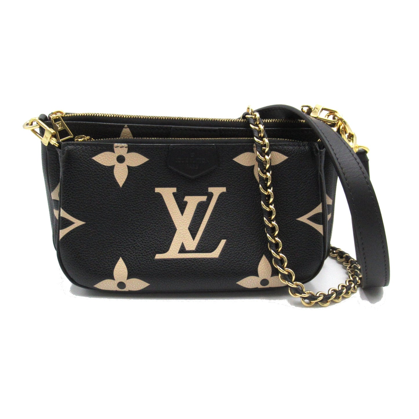 LOUIS VUITTON Multi Pochette Accessoires Black Monogram empreinte leather Clutch