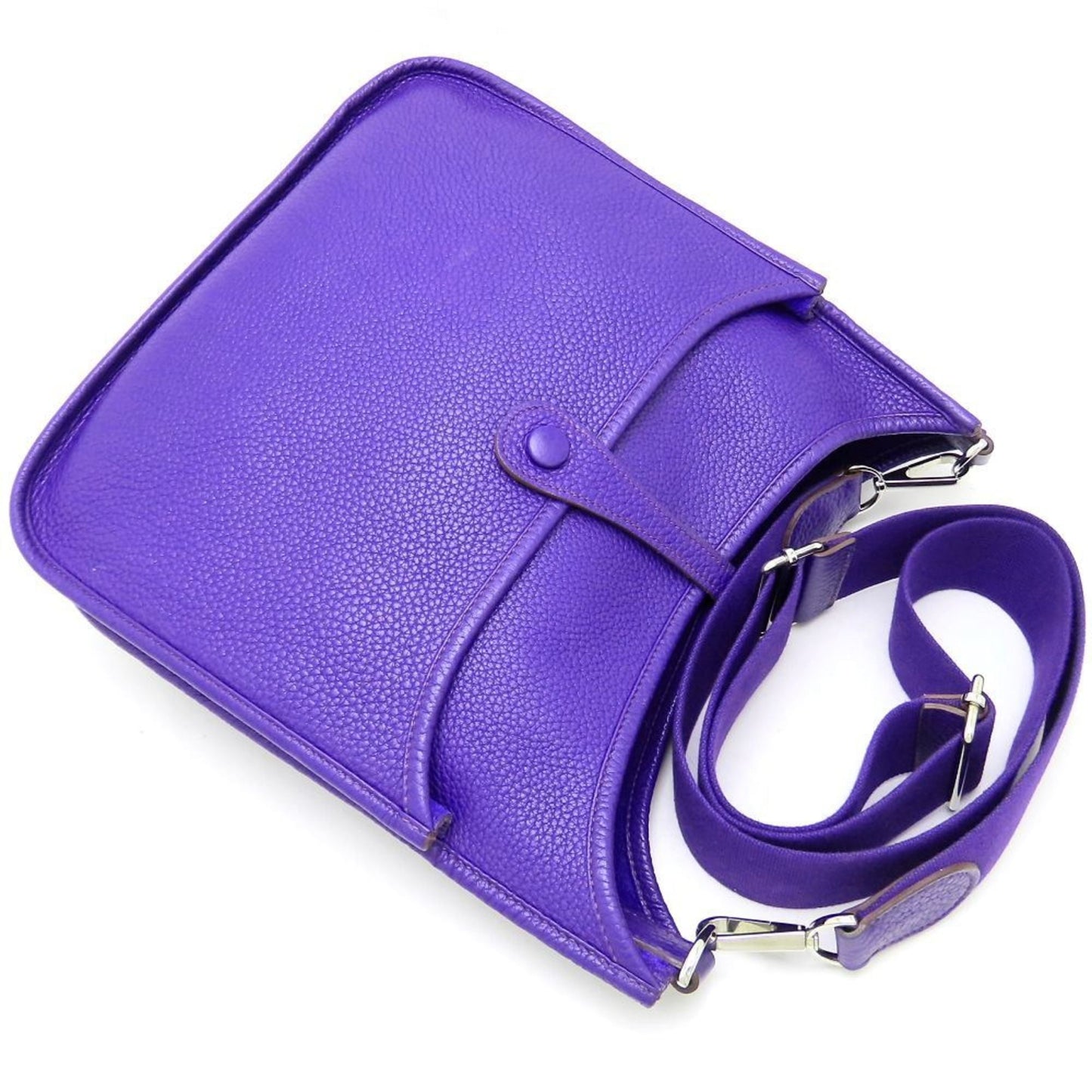 Hermes Evelyne Purple Taurillon Clemence Leather Shoulder Bag ( )