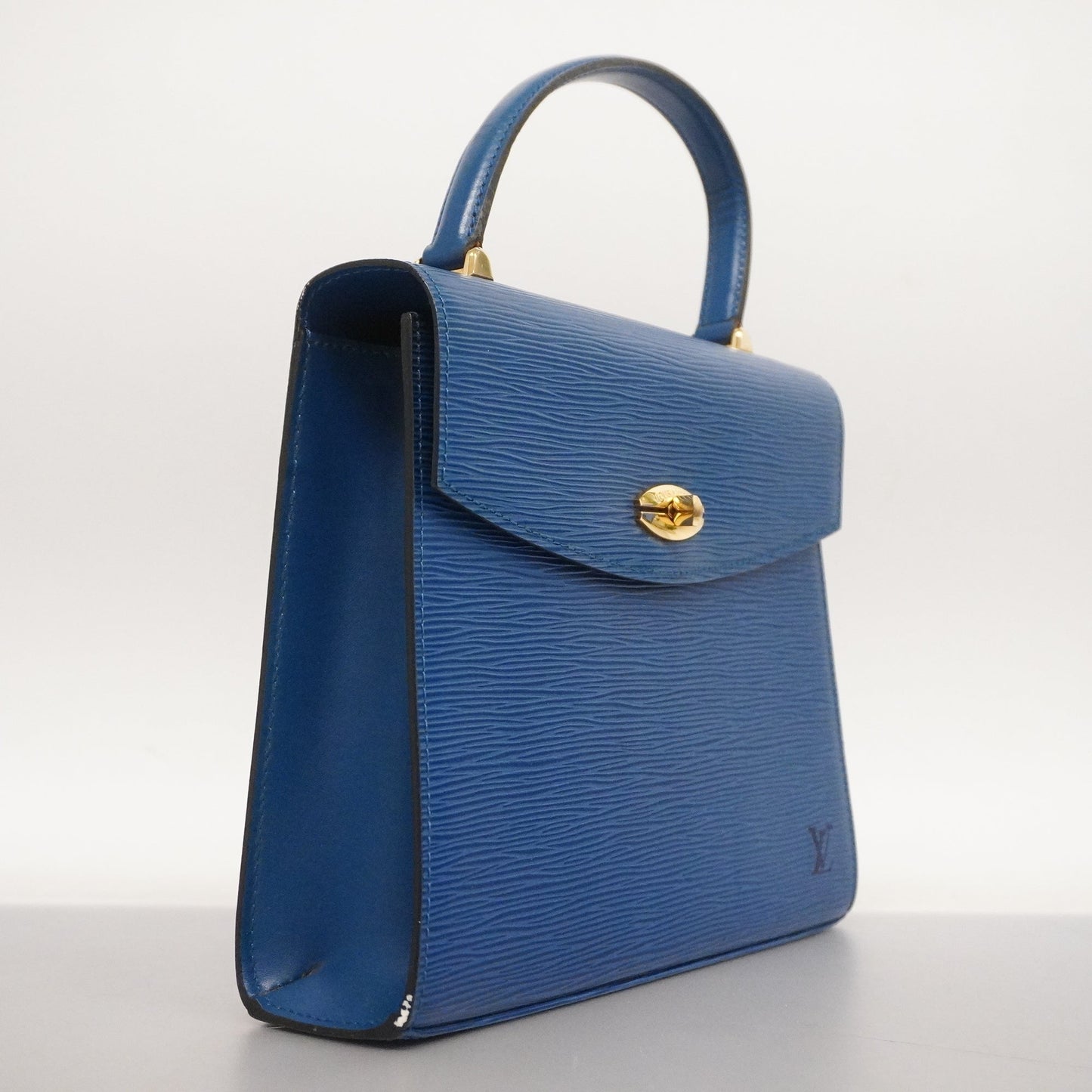 Louis VuittonAuth Epi Marzelb Malesherbes Women's Handbag Toledo Blue