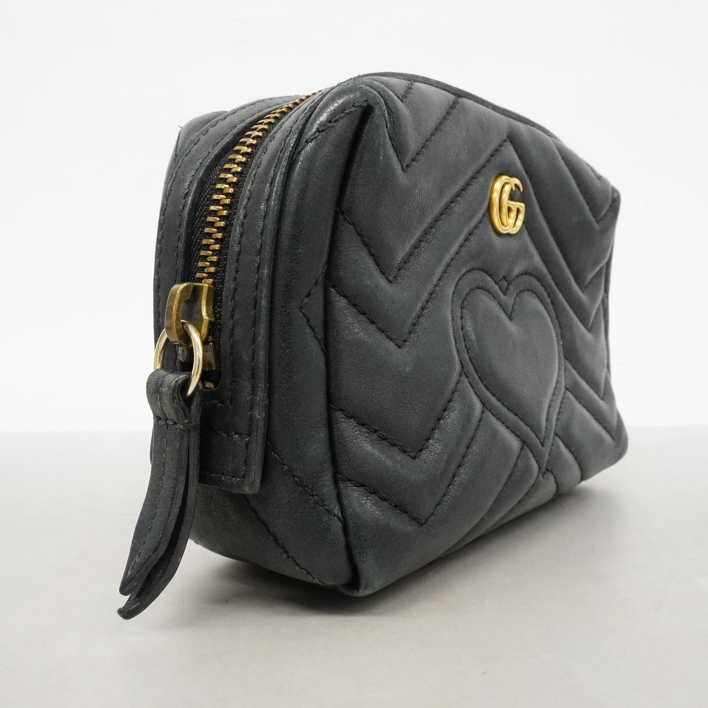 Gucci GG Marmont Black Leather Clutch