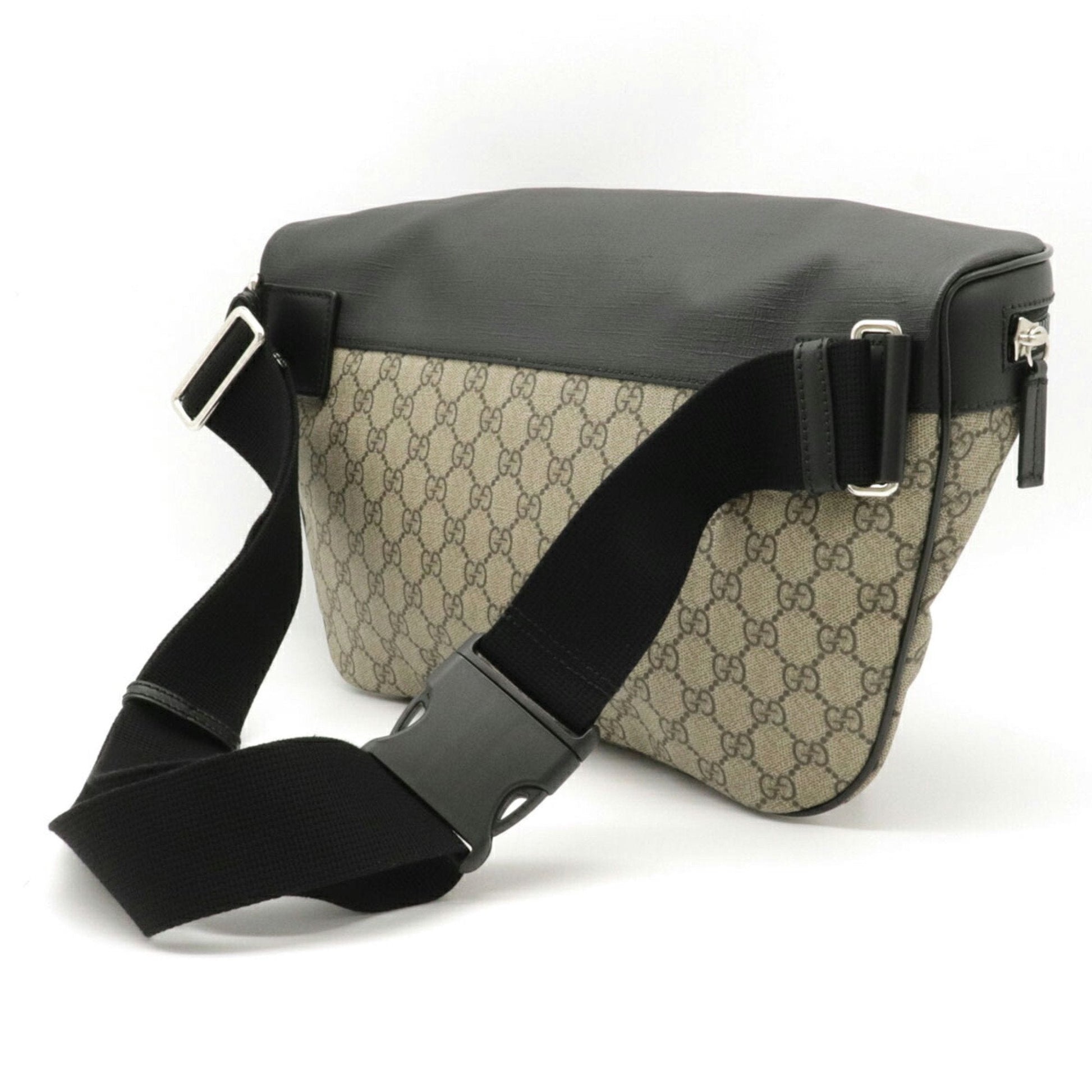 Gucci GG Supreme Black Leather Clutch
