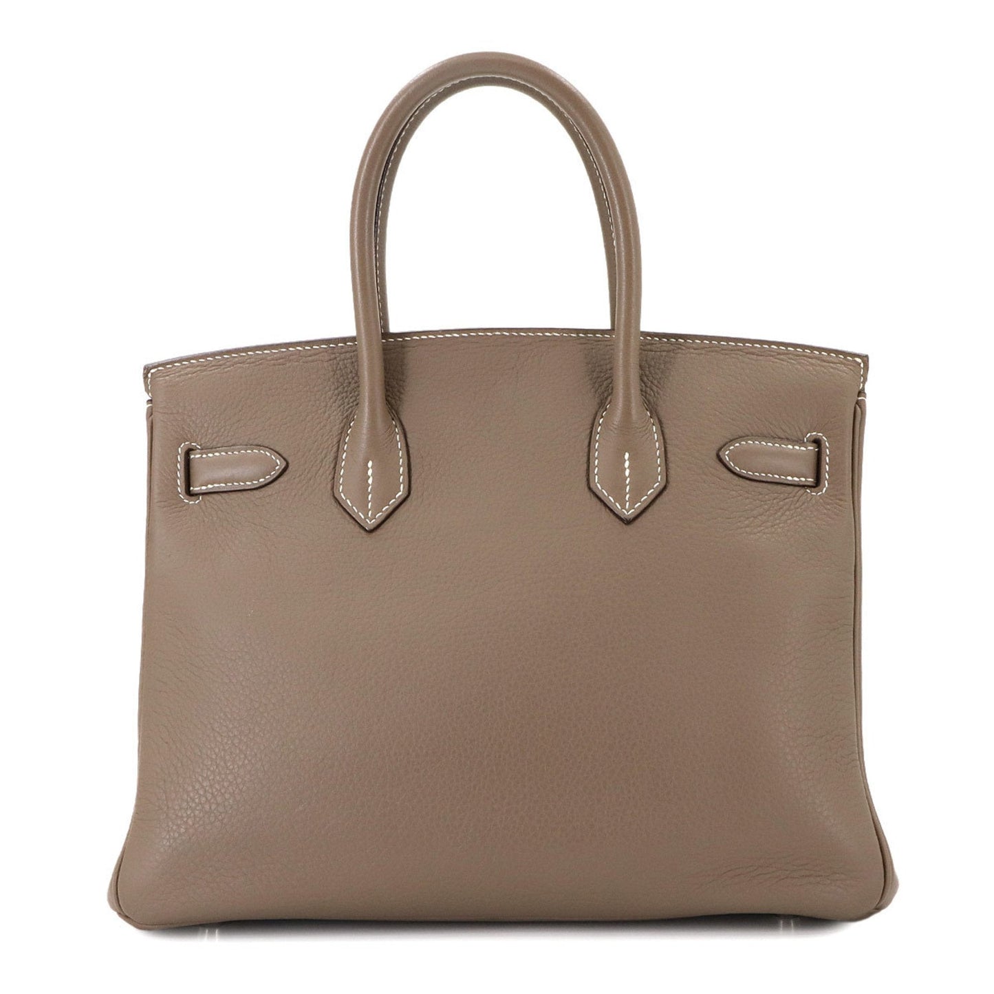 Hermes Etoupe Gray Taurillon Clemence Leather Handbag ( )