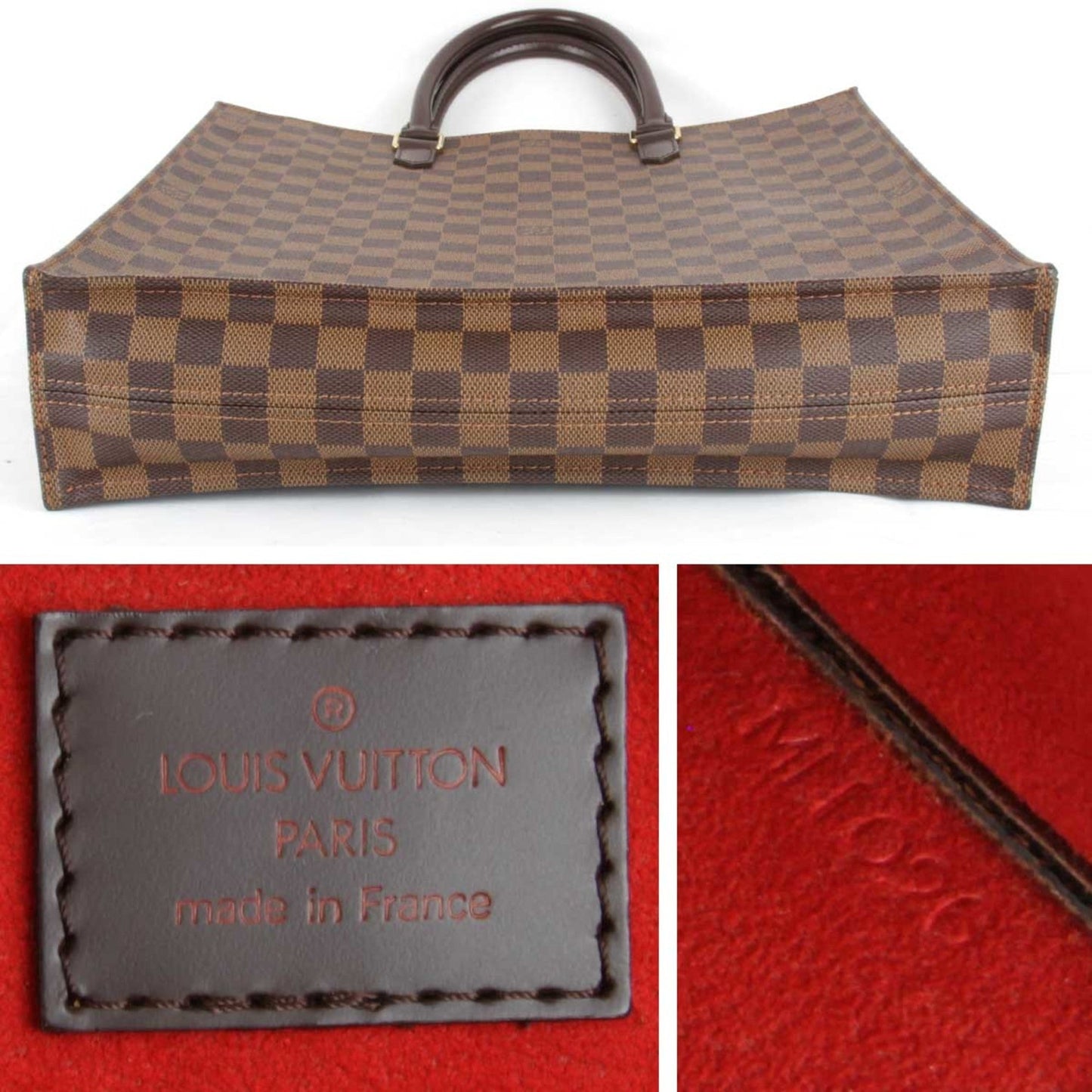 LOUIS VUITTON Damier Sac Pla Handbag PVC Coated Canvas Ebene Women's
