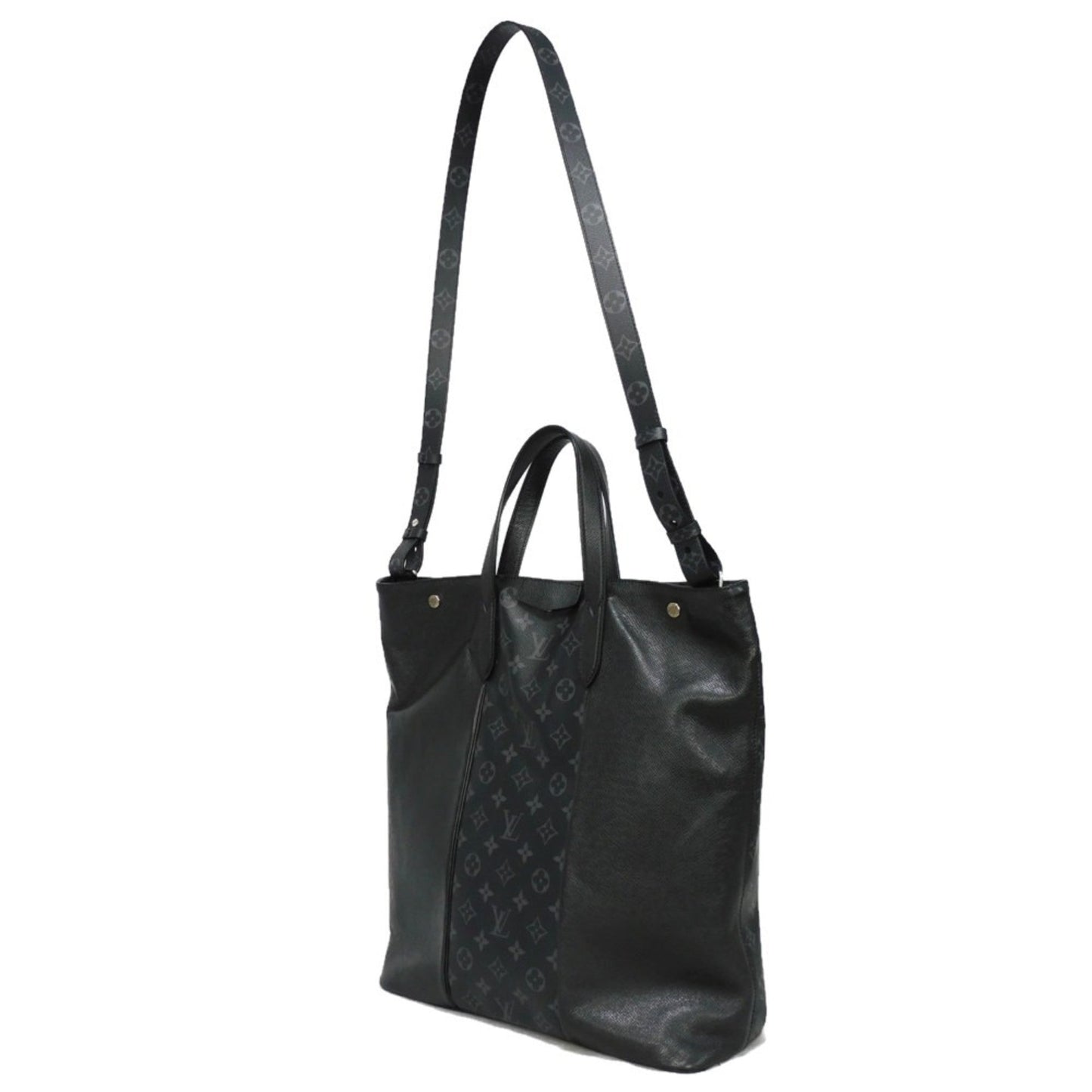LOUIS VUITTON Tote Bag City LV Logo Flower Shoulder Taigarama Monogram Eclipse Noir Men's