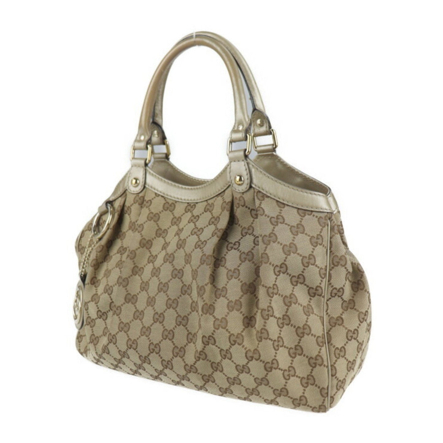 Gucci Lou Leather Canvas Tote