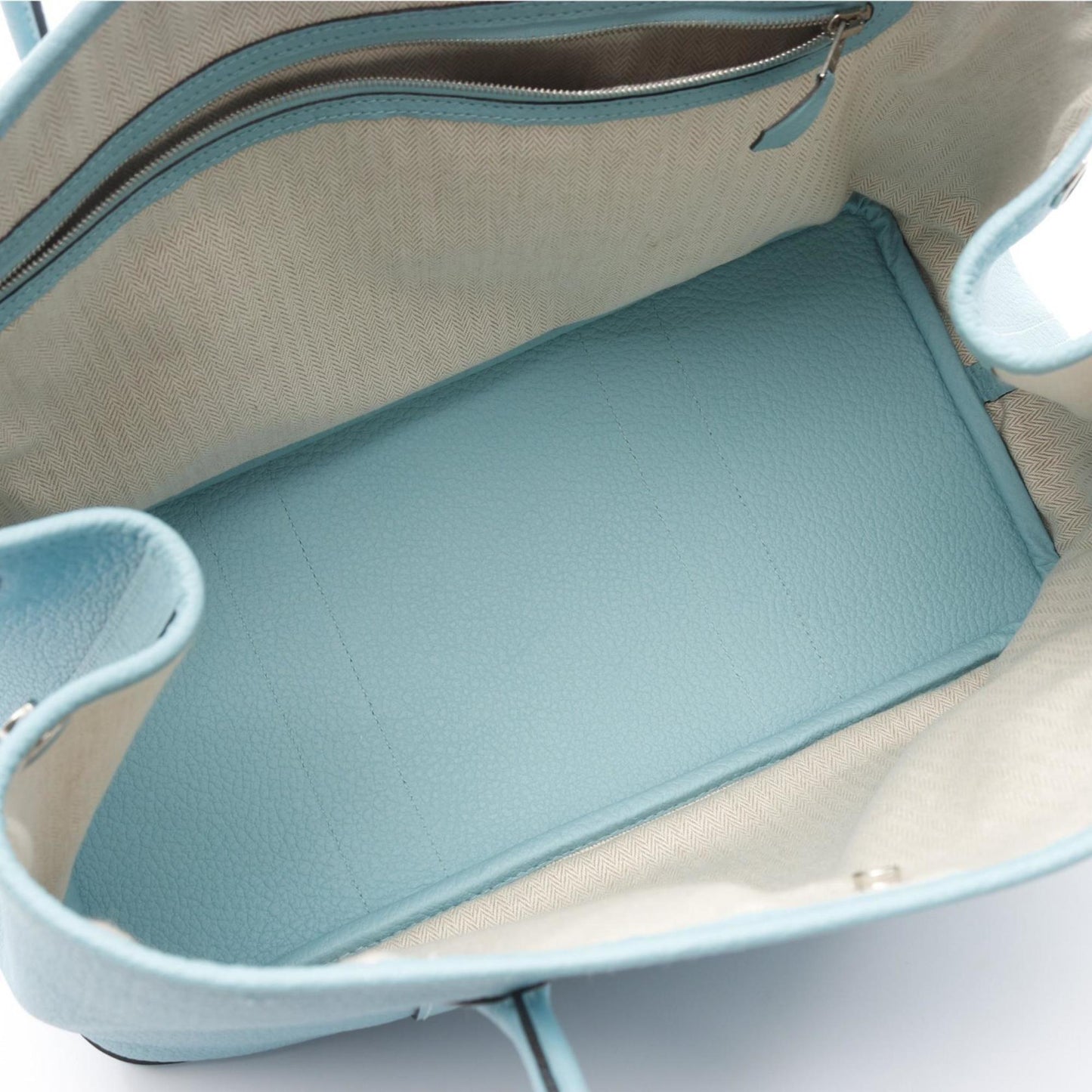 Hermes Garden Blue Vache Leather Tote Bag ( )