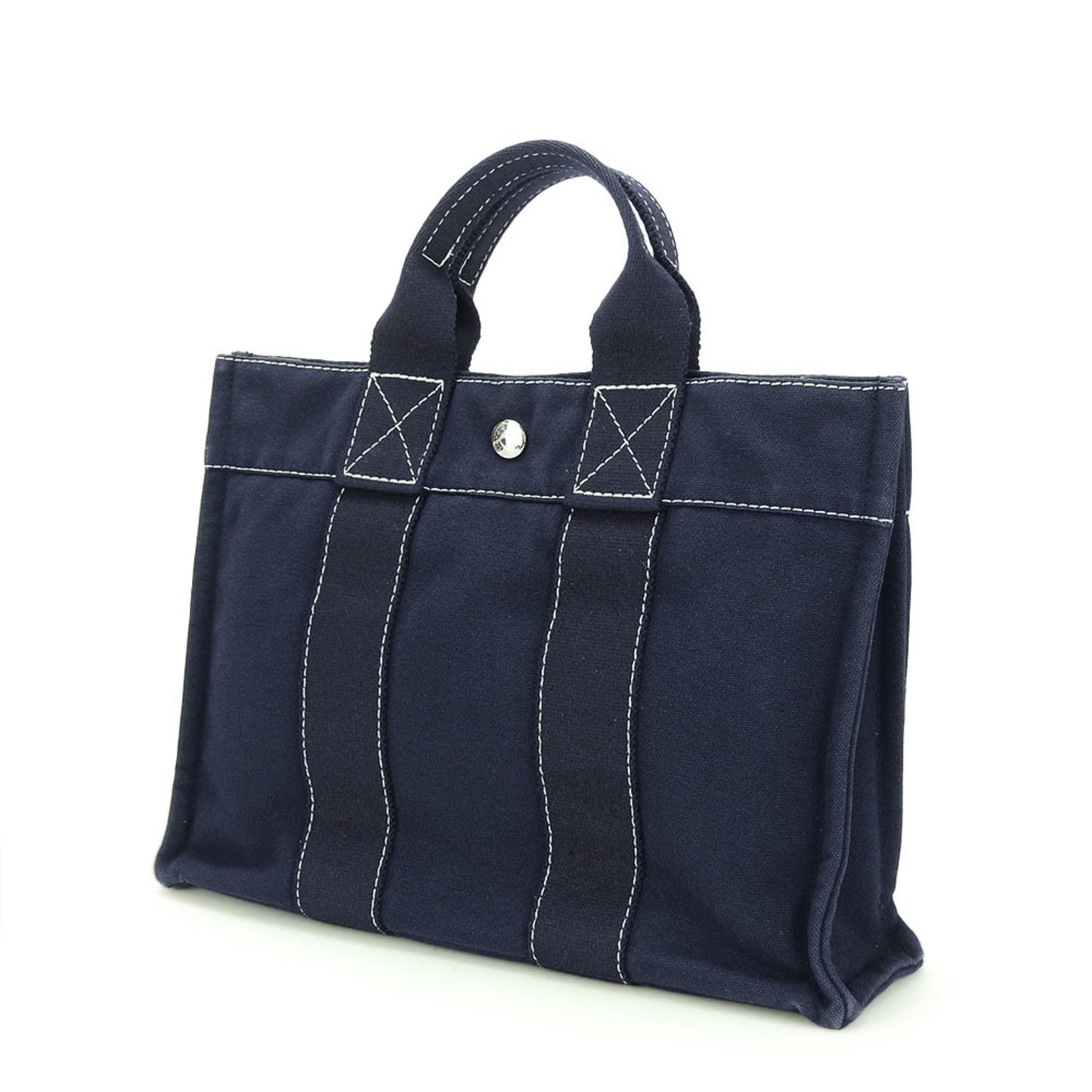 Hermes Deauville Navy Canvas Handbag ( )