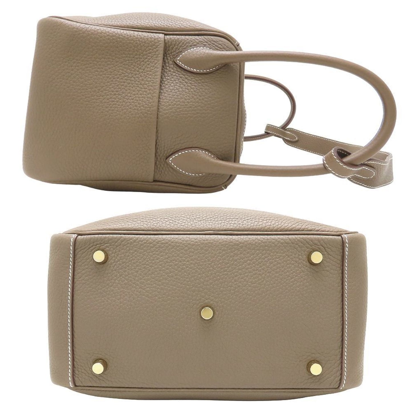 Hermes Etoupe Gray Taurillon Clemence Leather Handbag ( )