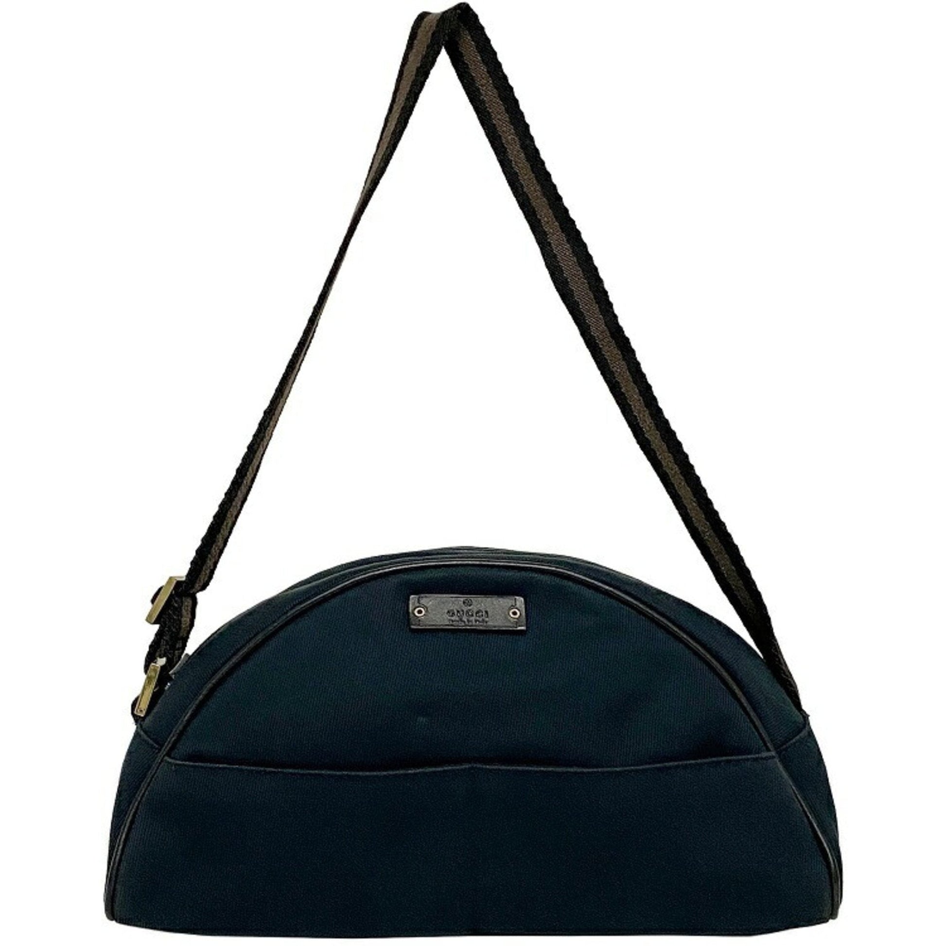 Gucci Black Leather Canvas Shoulder Bag Style 3